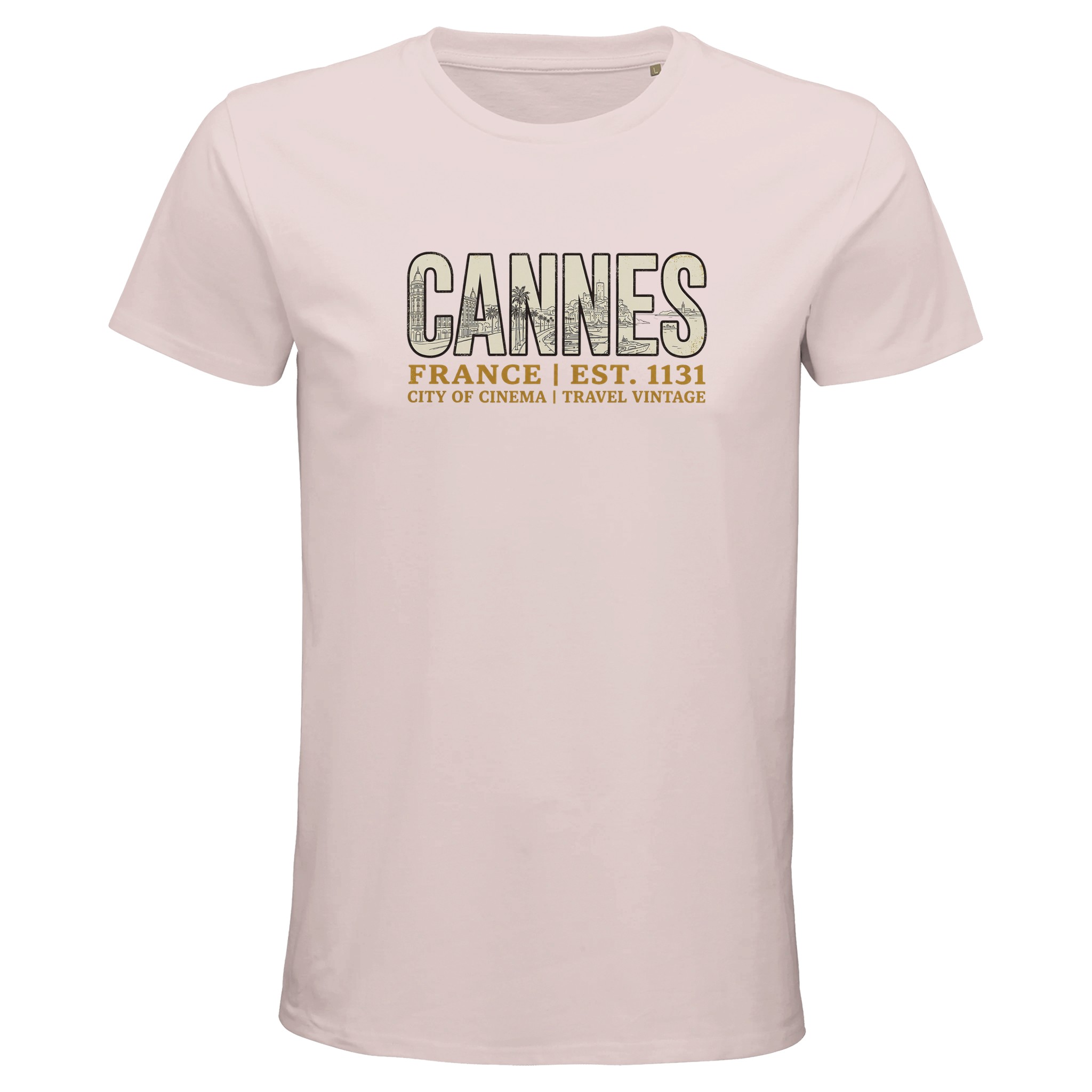 T-shirt Cannes homme bio ajusté ville Côte dAzur T-shirt Cannes homme bio ajusté ville Côte dAzur