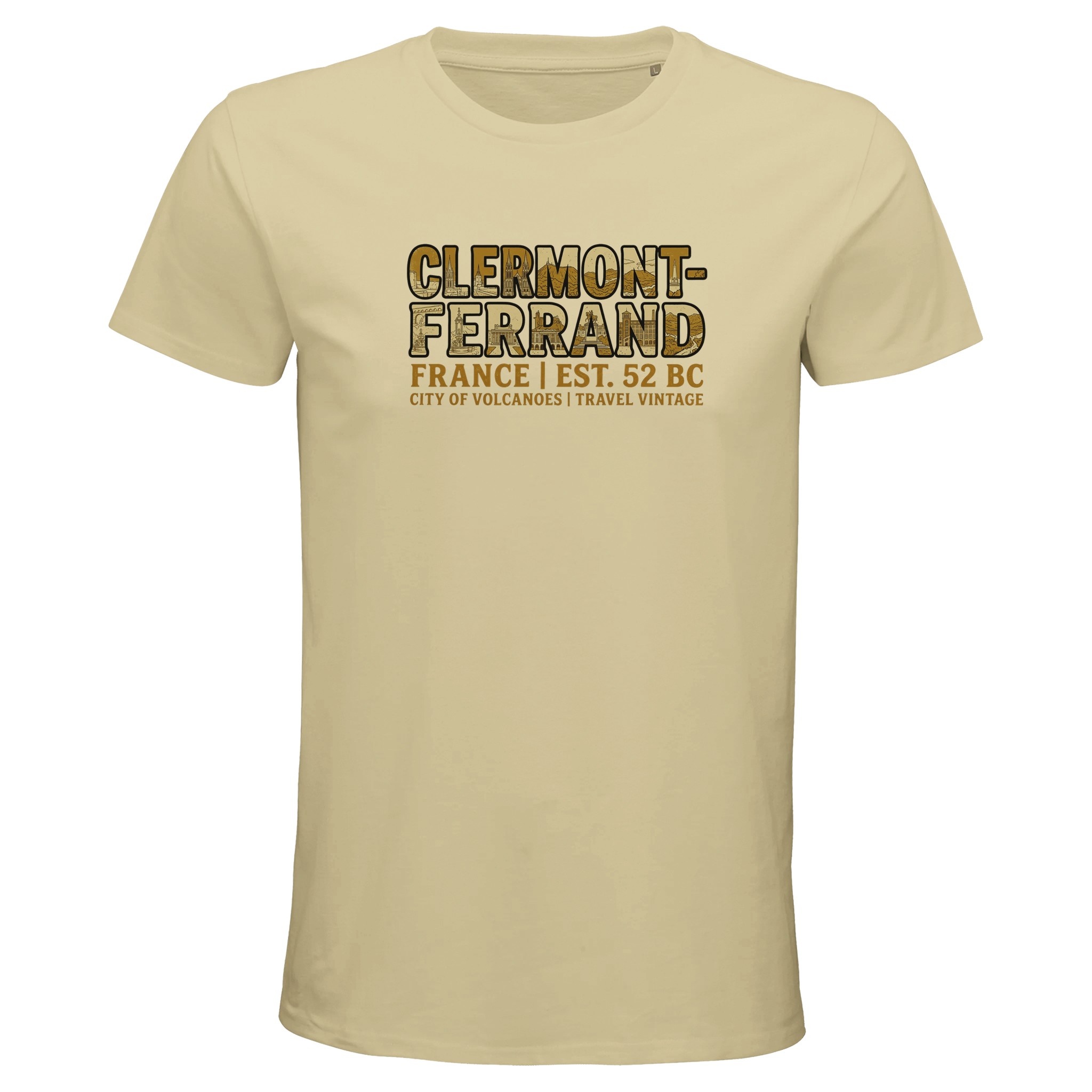 T-shirt Clermont-Ferrand homme bio ajusté ville T-shirt Clermont-Ferrand homme bio ajusté ville