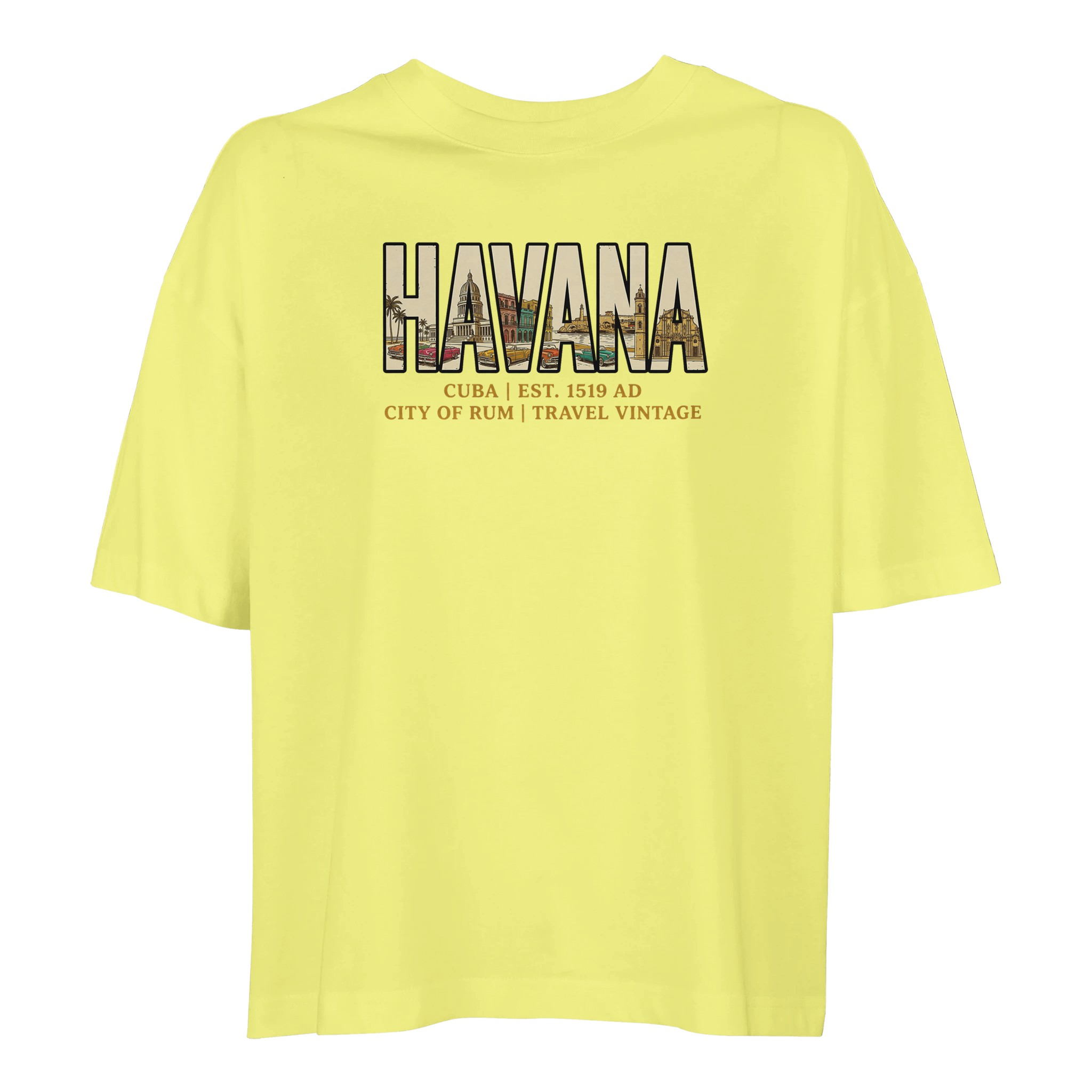 T-shirt La Havane femme ample coton bio T-shirt La Havane femme ample coton bio, coloris Jaune clair