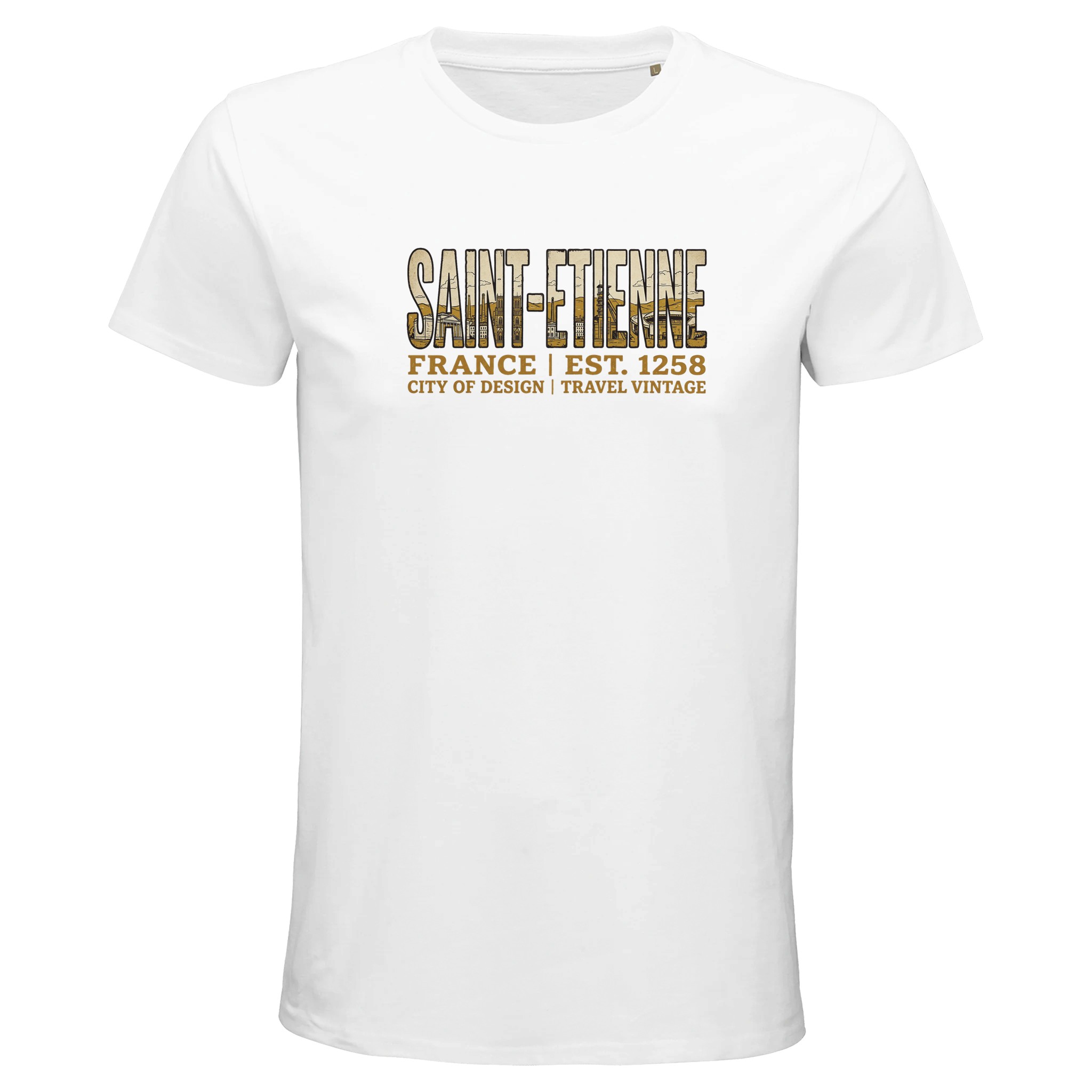 T-shirt Saint-Etienne homme bio ajusté ville T-shirt Saint-Etienne homme bio ajusté ville