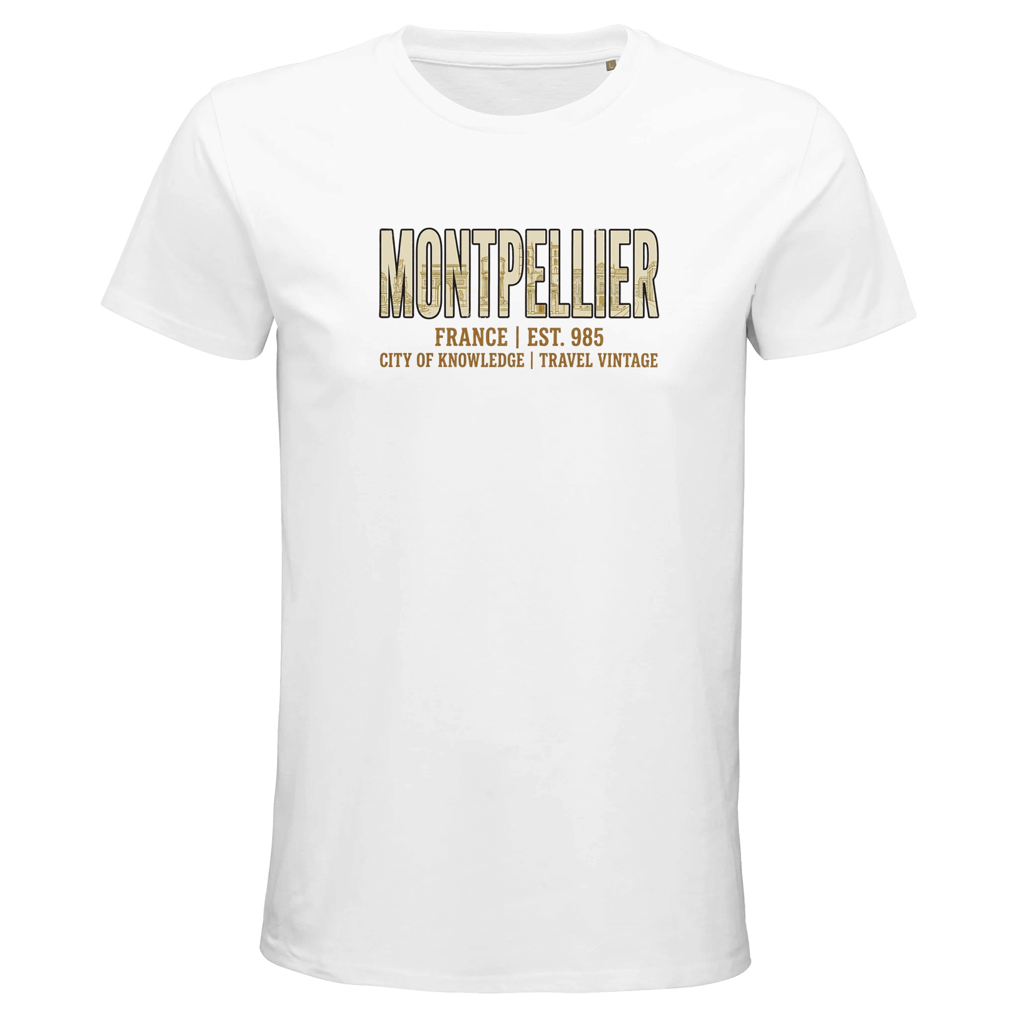 T-shirt Montpellier homme bio ajusté coton premium T-shirt Montpellier homme bio ajusté coton premium