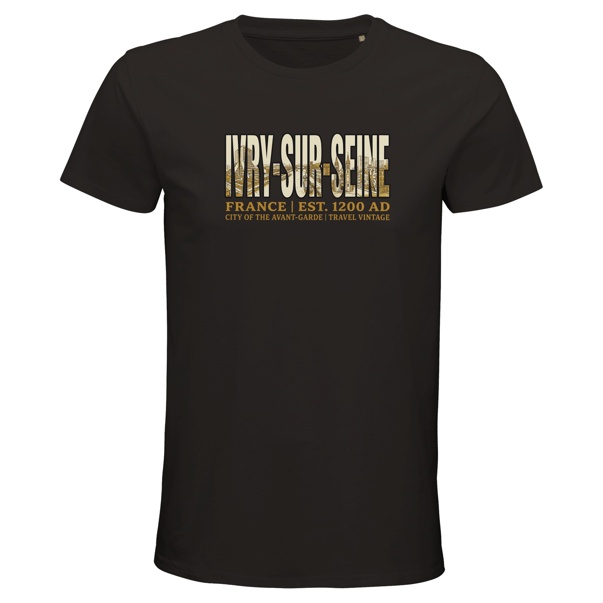 T-shirt Ivry-sur-Seine homme bio ajusté ville T-shirt Ivry-sur-Seine homme bio ajusté ville