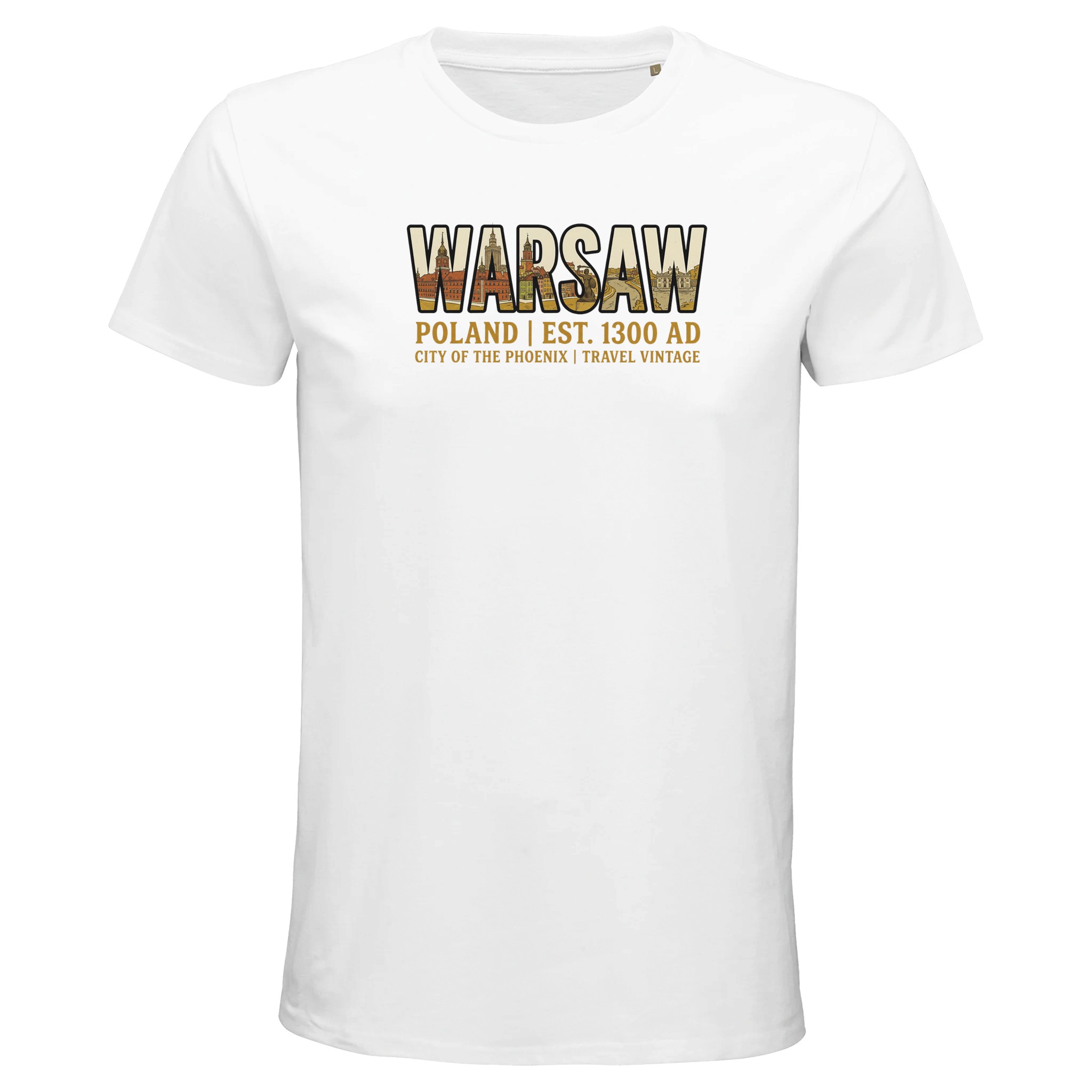 T-shirt Varsovie homme bio ajusté coton naturel T-shirt Varsovie homme bio ajusté coton naturel, coloris Blanc