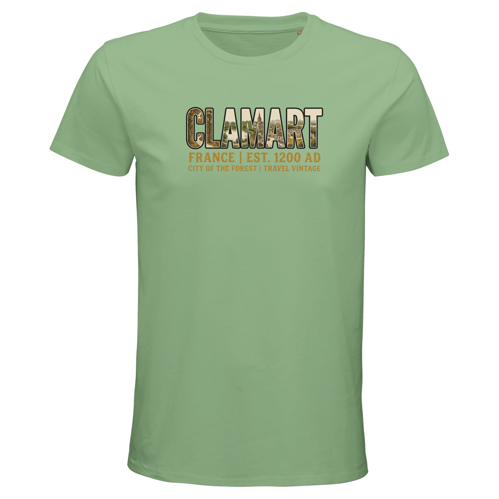 T-shirt Clamart homme bio ajusté ville française T-shirt Clamart homme bio ajusté ville française