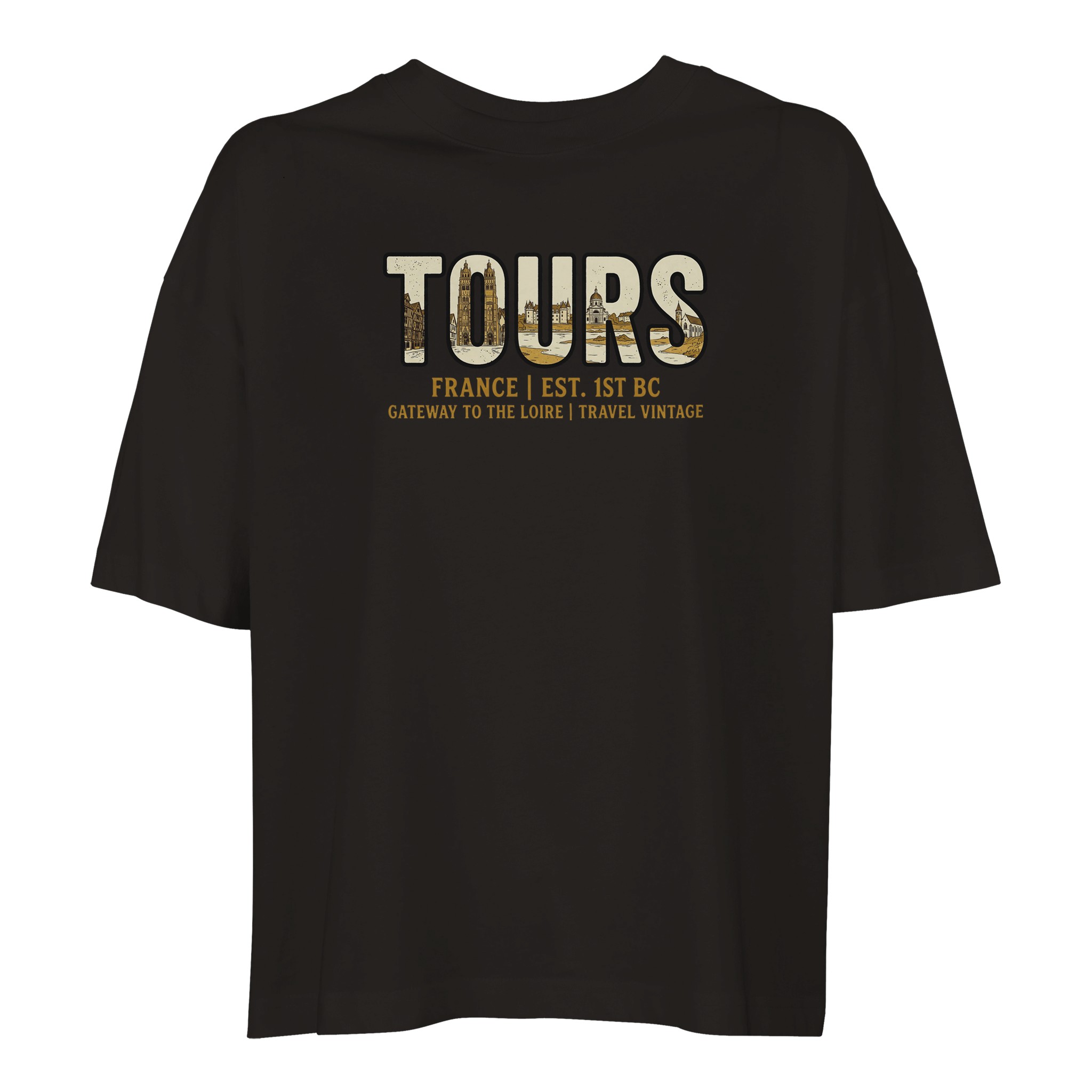 T-shirt Tours femme ample coton bio ville stylée T-shirt Tours femme ample coton bio ville stylée
