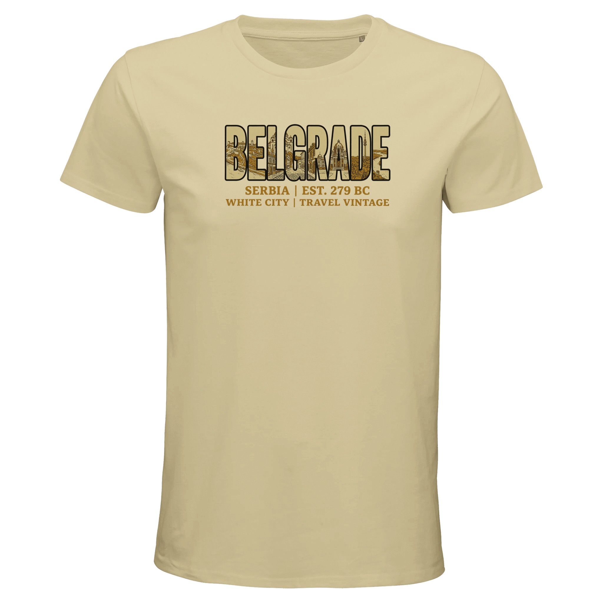 T-shirt Belgrade homme bio ajusté blanc T-shirt Belgrade homme bio ajusté blanc, coloris Natural