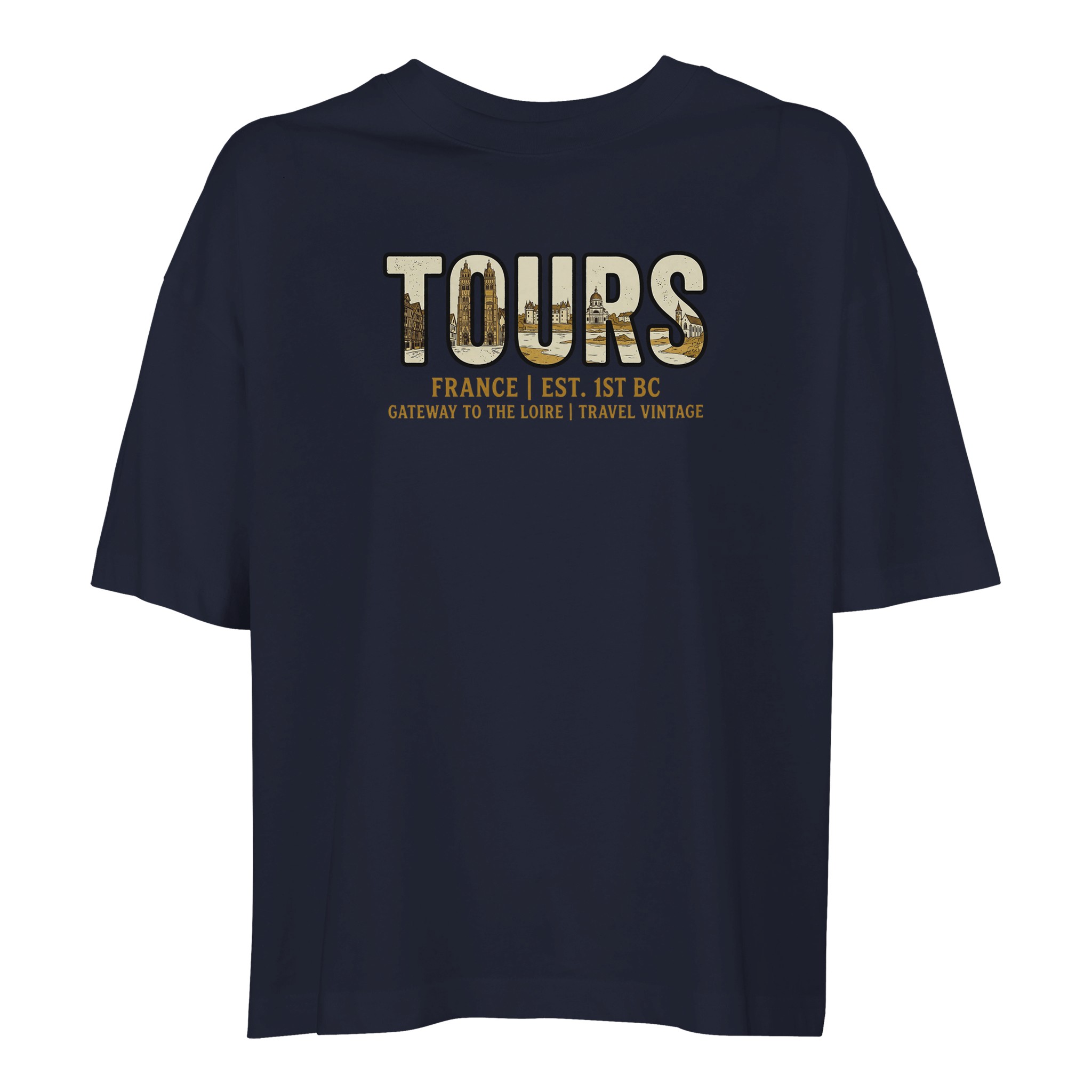 T-shirt Tours femme ample coton bio ville stylée T-shirt Tours femme ample coton bio ville stylée