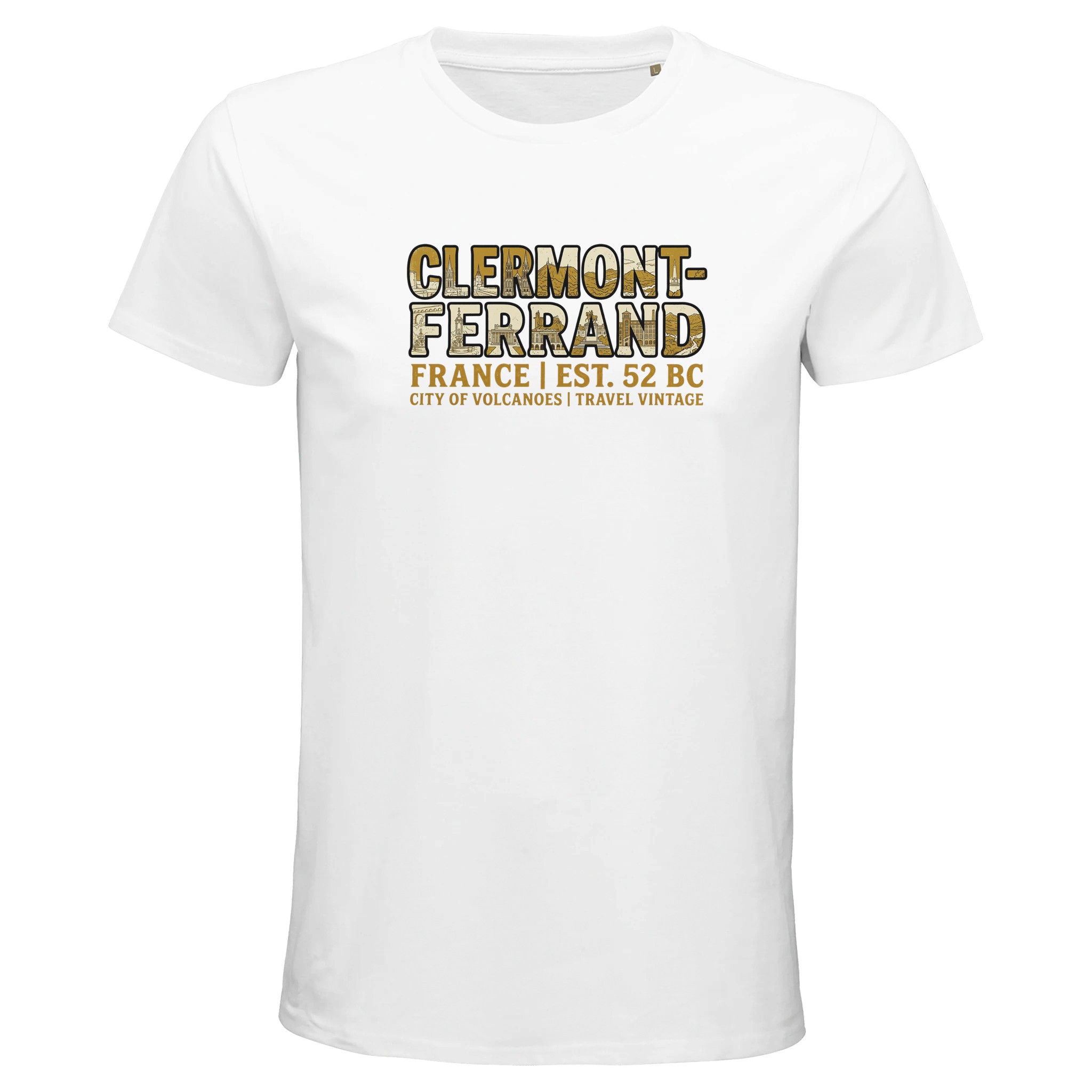 T-shirt Clermont-Ferrand homme bio ajusté ville T-shirt Clermont-Ferrand homme bio ajusté ville