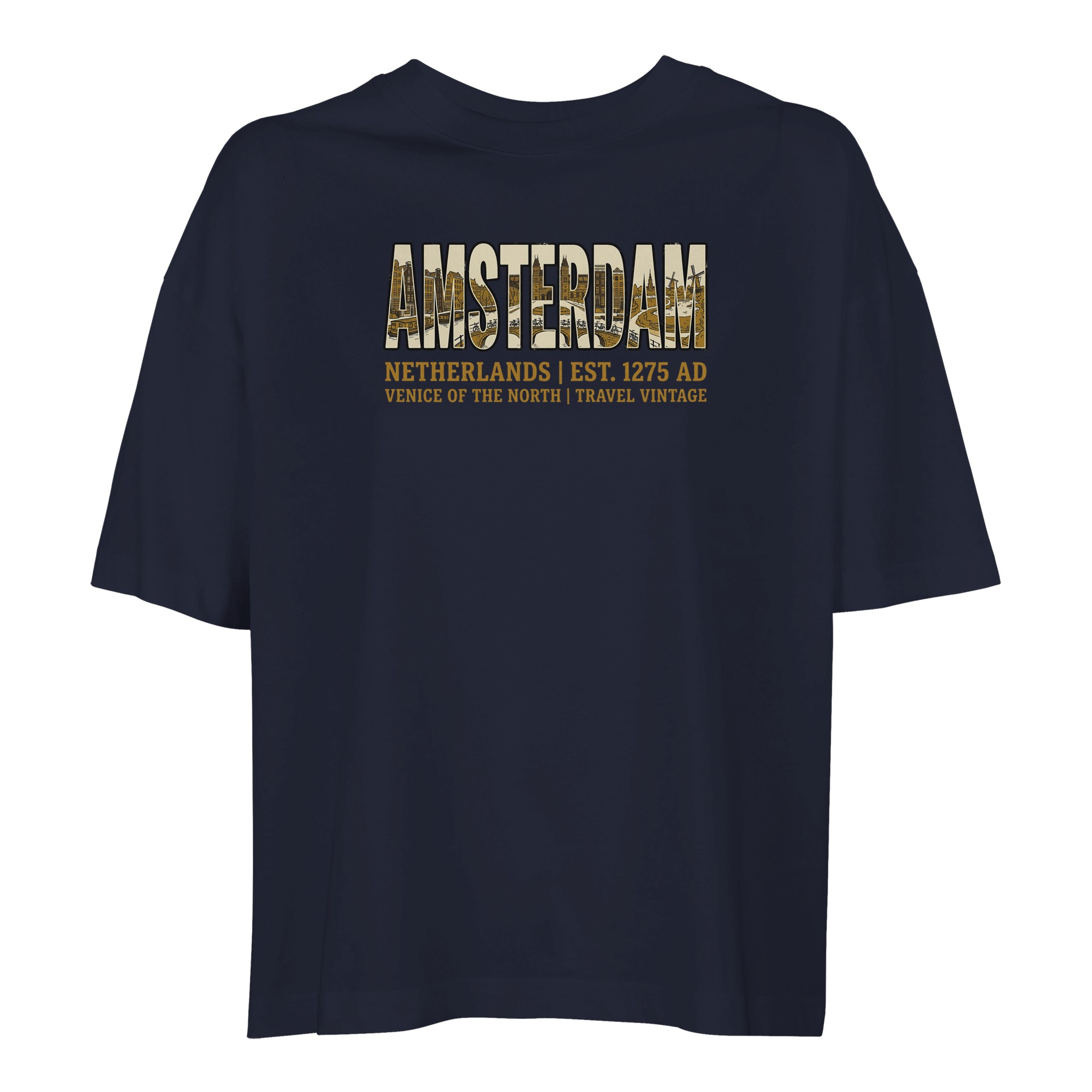 T-shirt Amsterdam femme ample coton bio conversion T-shirt Amsterdam femme ample coton bio conversion, coloris French Navy