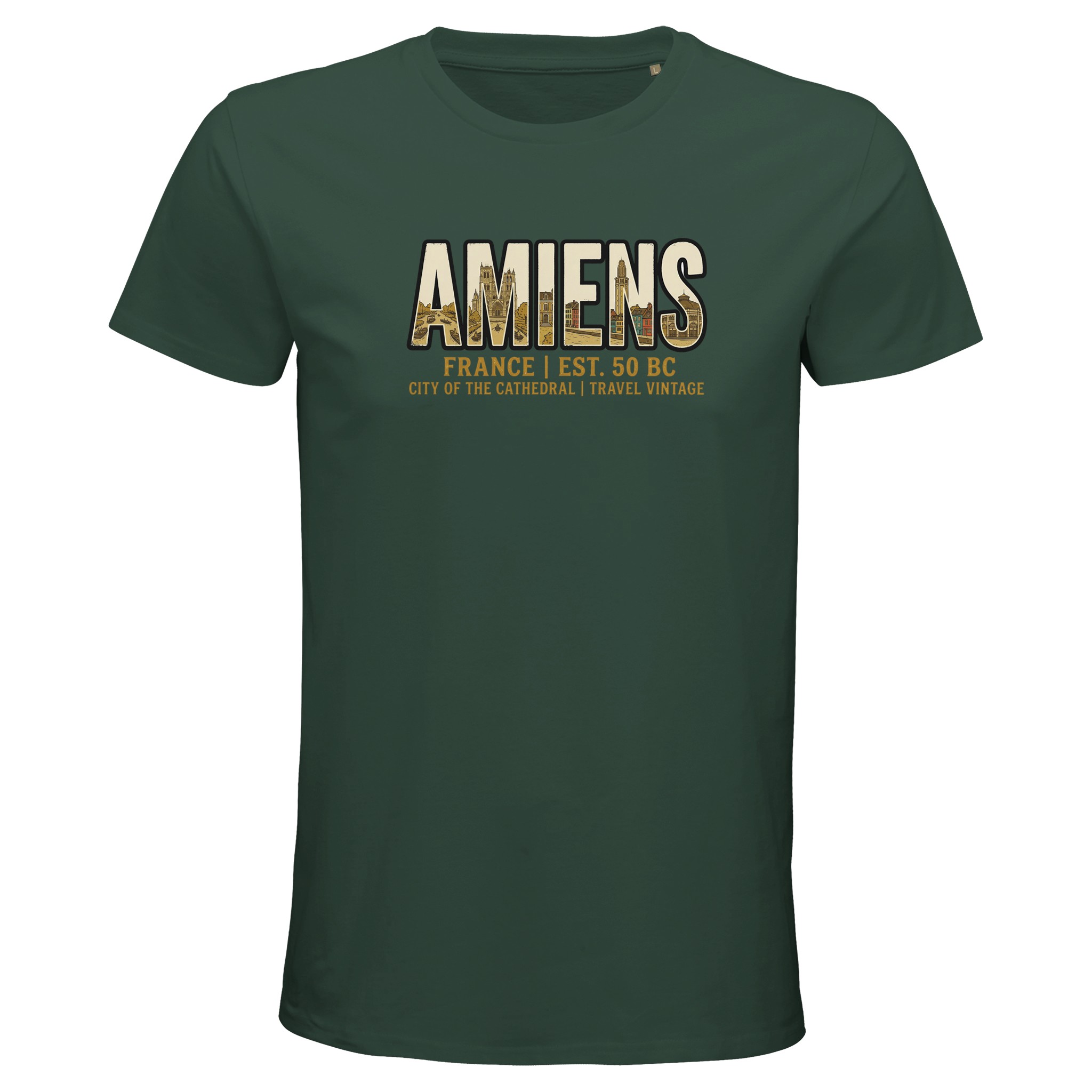 T-shirt Amiens homme bio ajusté ville française T-shirt Amiens homme bio ajusté ville française