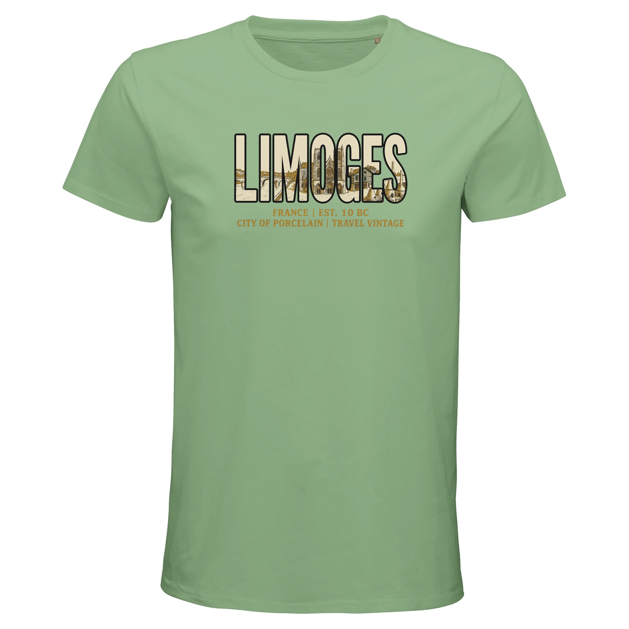 T-shirt Limoges homme bio ajusté en coton naturel T-shirt Limoges homme bio ajusté en coton naturel