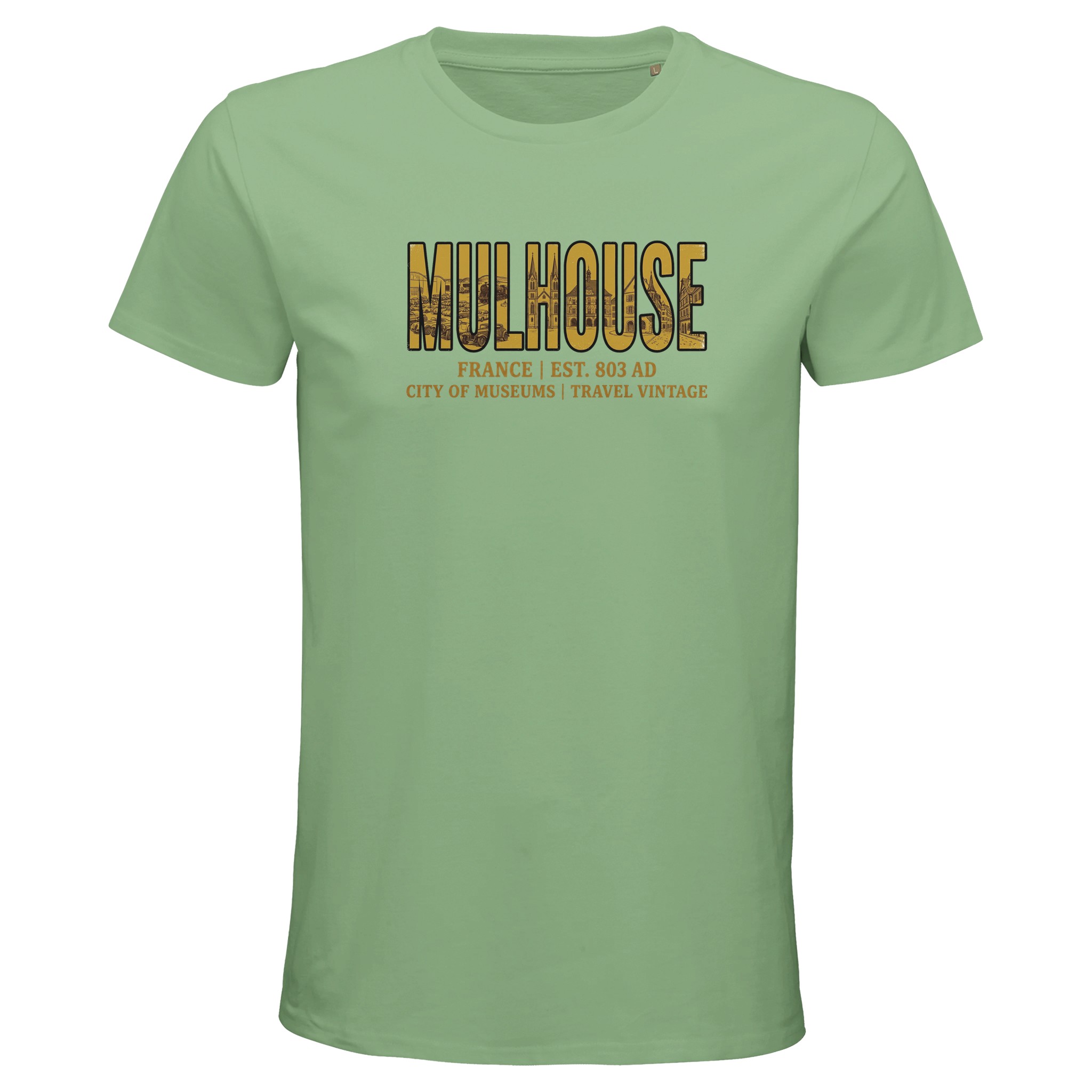 T-shirt Mulhouse homme bio ajusté ville française T-shirt Mulhouse homme bio ajusté ville française