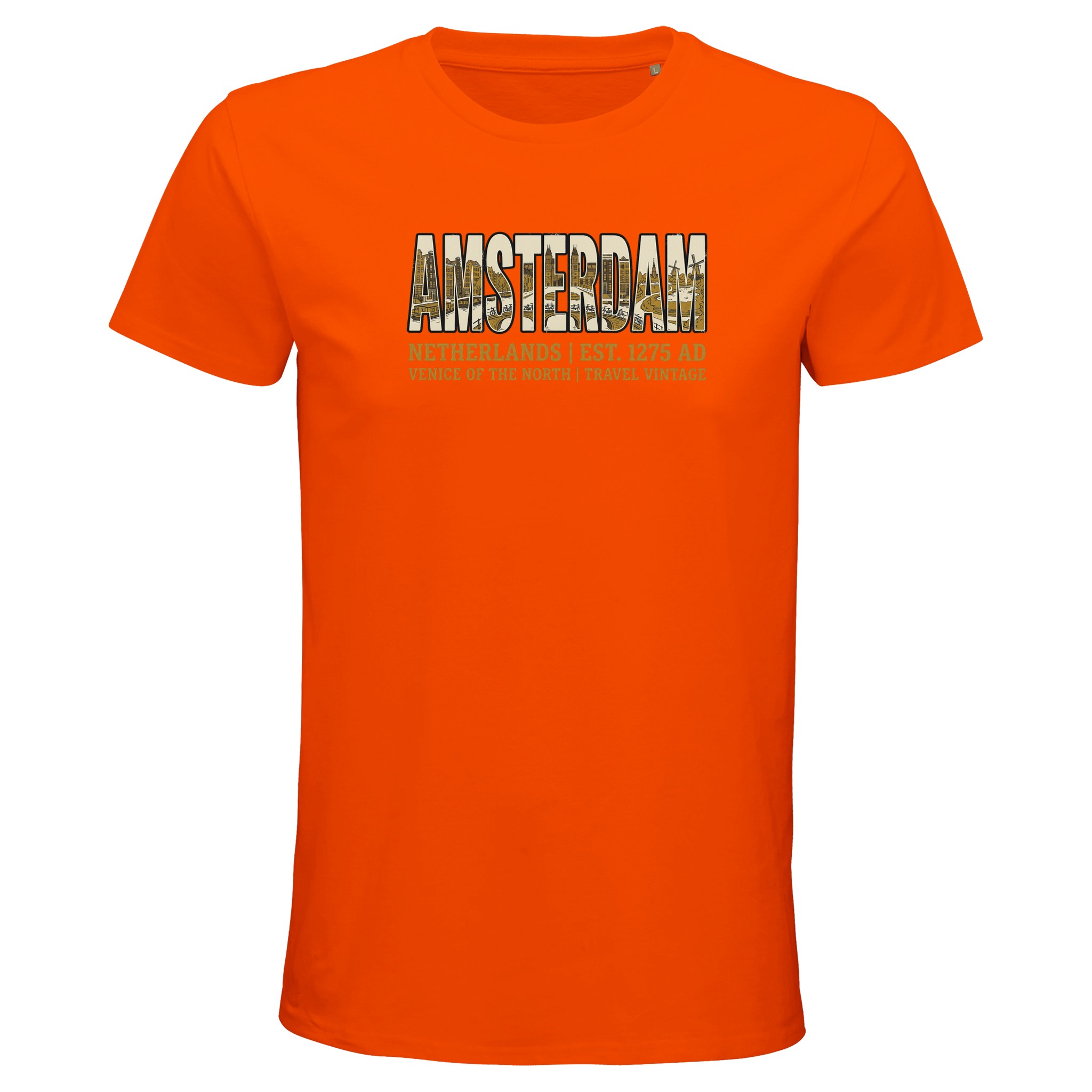 T-shirt Amsterdam homme bio ajusté T-shirt Amsterdam homme bio ajusté, coloris Orange