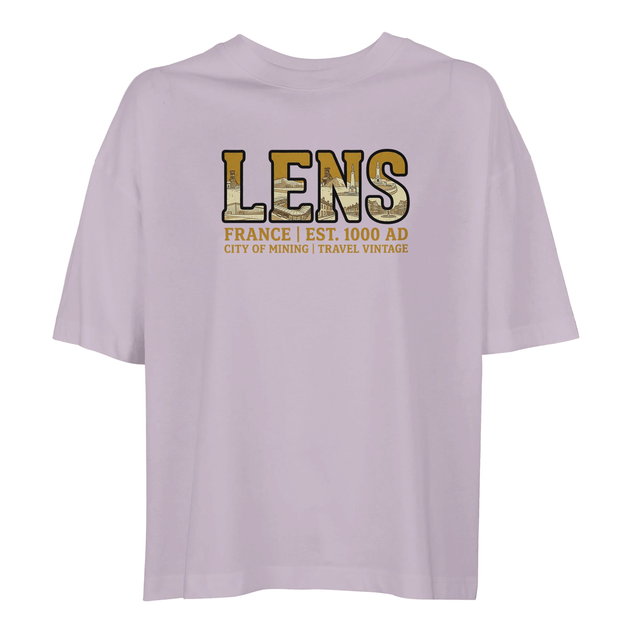 T-shirt Lens femme ample coton bio ville minière T-shirt Lens femme ample coton bio ville minière