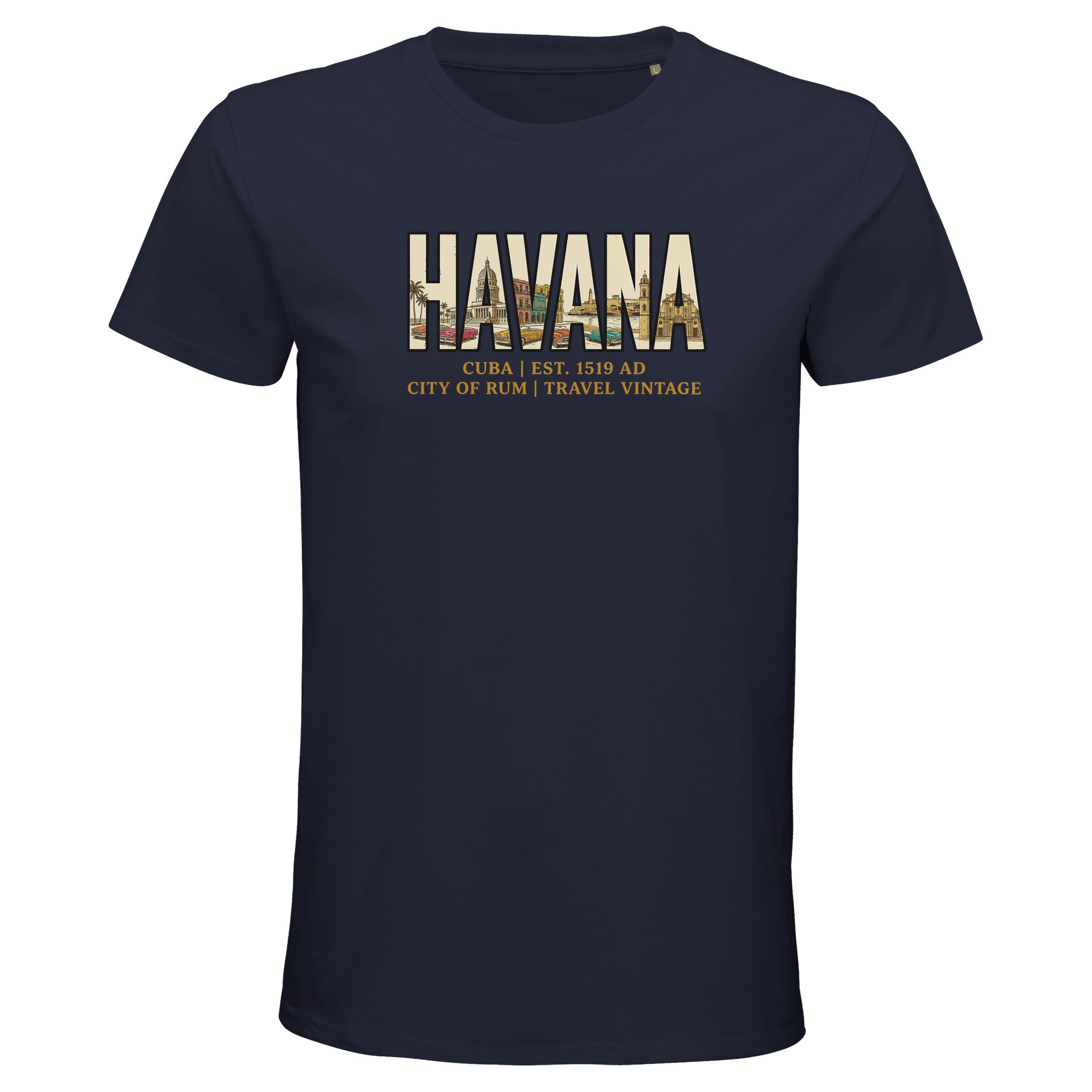 T-shirt La Havane homme bio ajusté T-shirt La Havane homme bio ajusté, coloris French Navy
