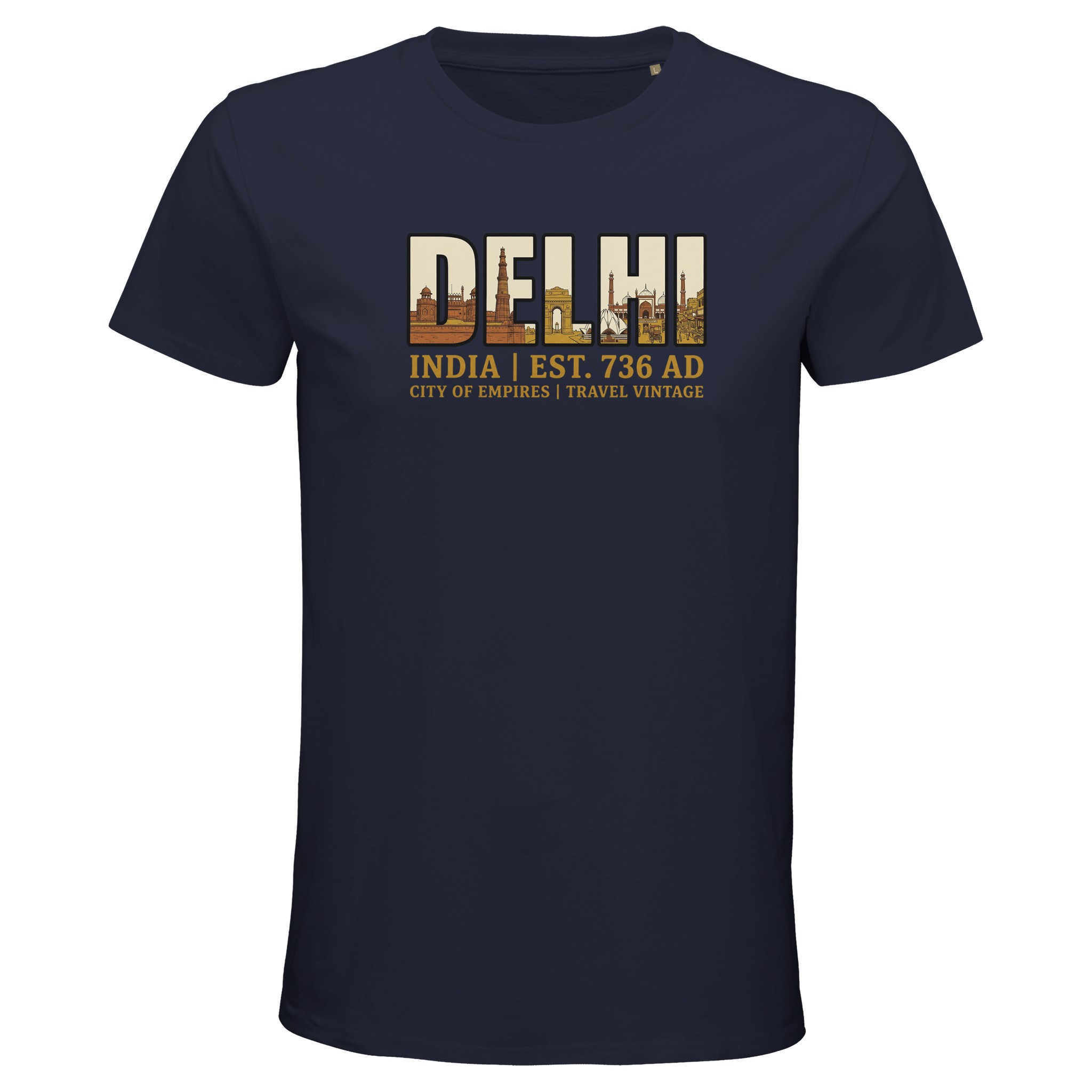 T-shirt Delhi homme bio ajusté – esprit vintage T-shirt Delhi homme bio ajusté - esprit vintage, coloris French Navy