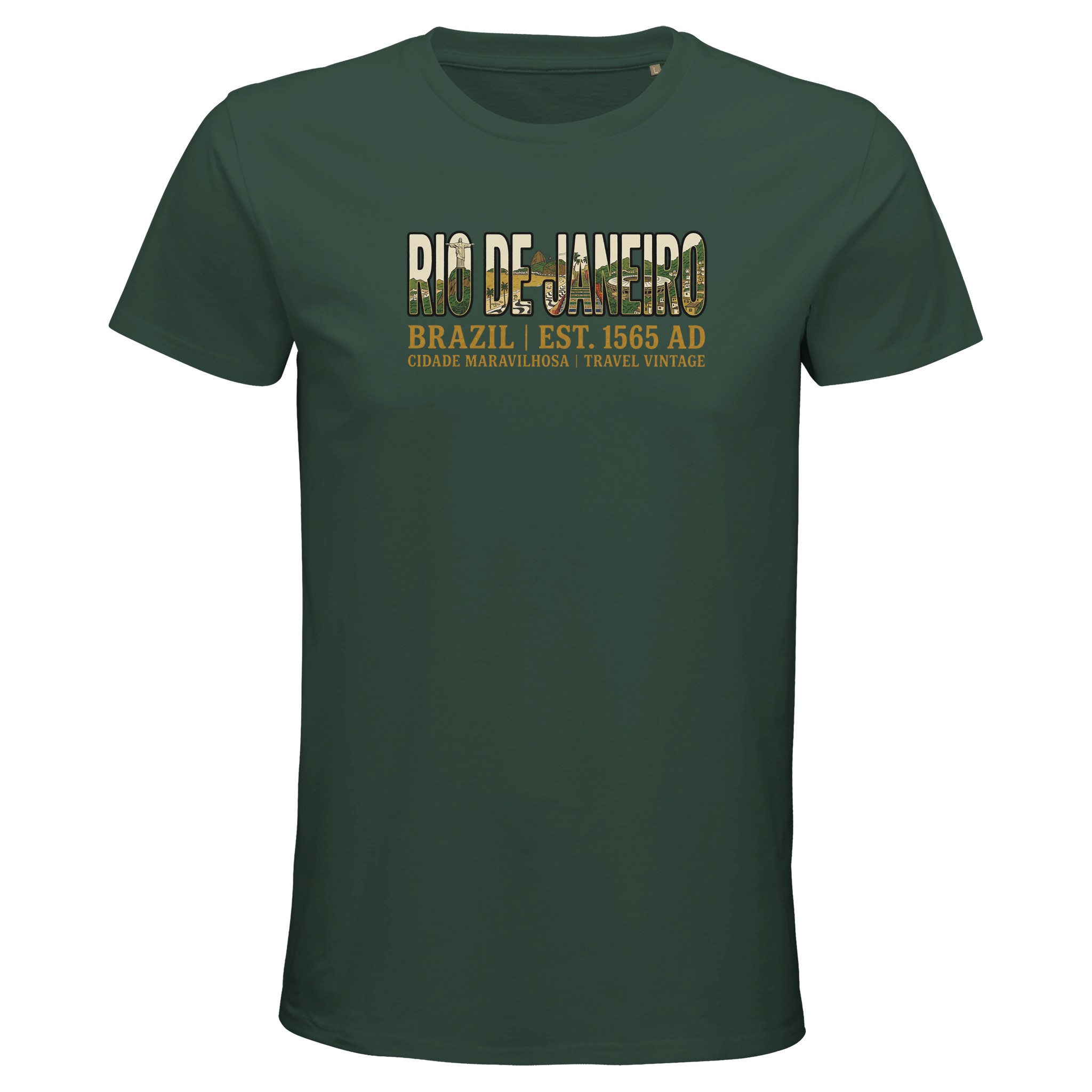 T-shirt Rio de Janeiro homme bio ajusté T-shirt Rio de Janeiro homme bio ajusté, coloris Vert bouteille