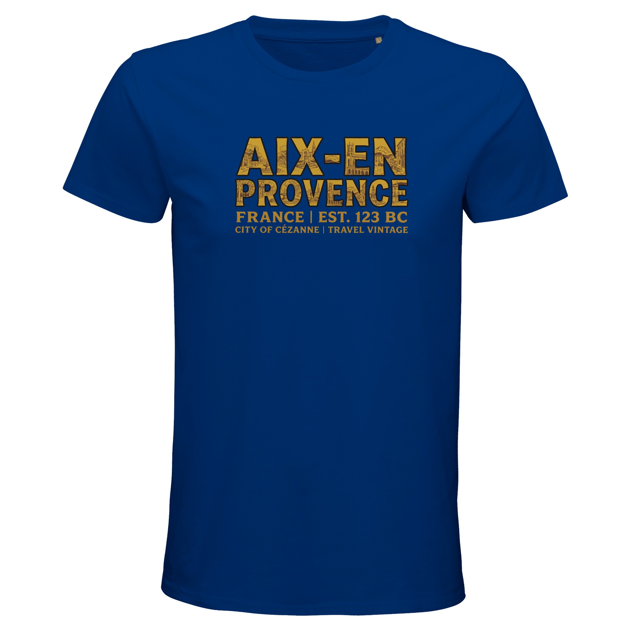 T-shirt Aix-en-Provence homme bio ajusté ville T-shirt Aix-en-Provence homme bio ajusté ville