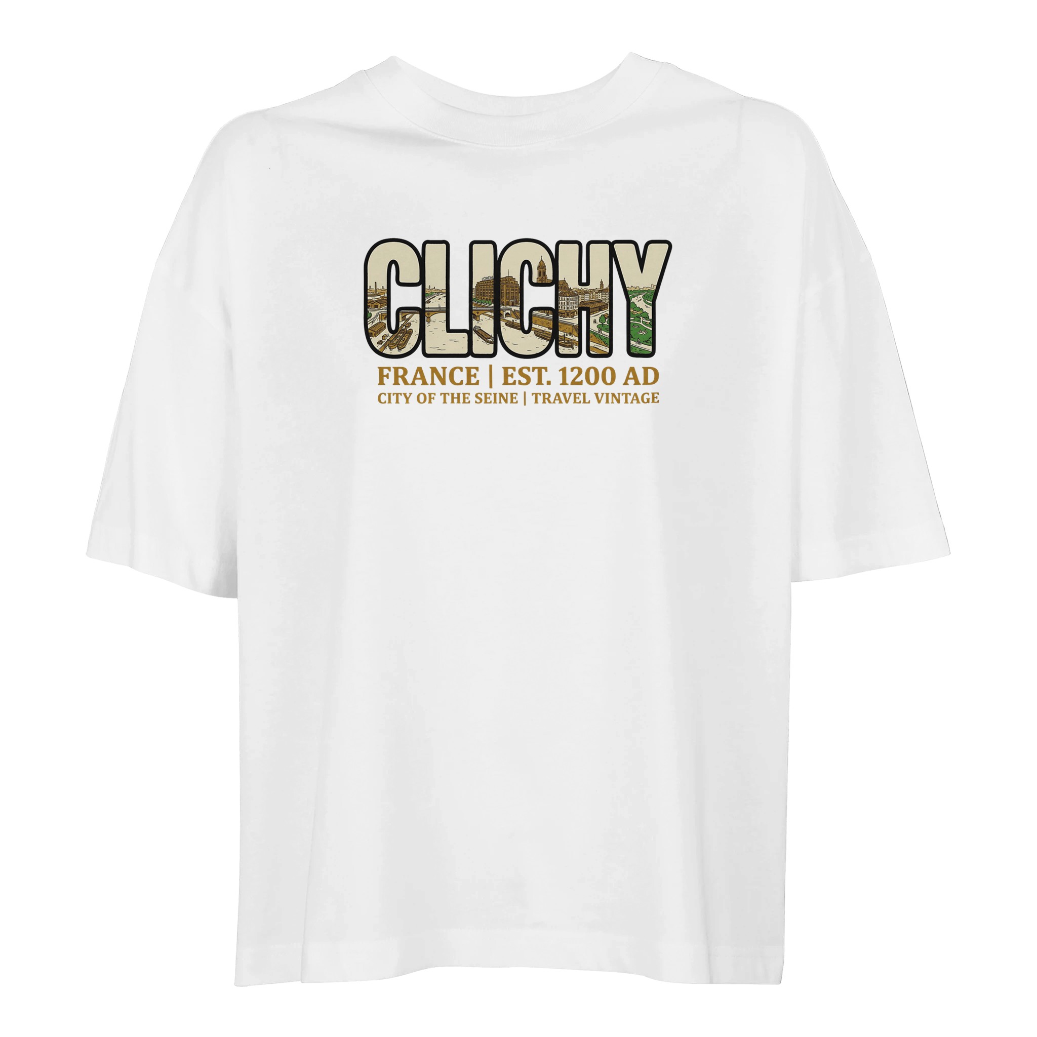 T-shirt Clichy femme ample coton bio ville française T-shirt Clichy femme ample coton bio ville française