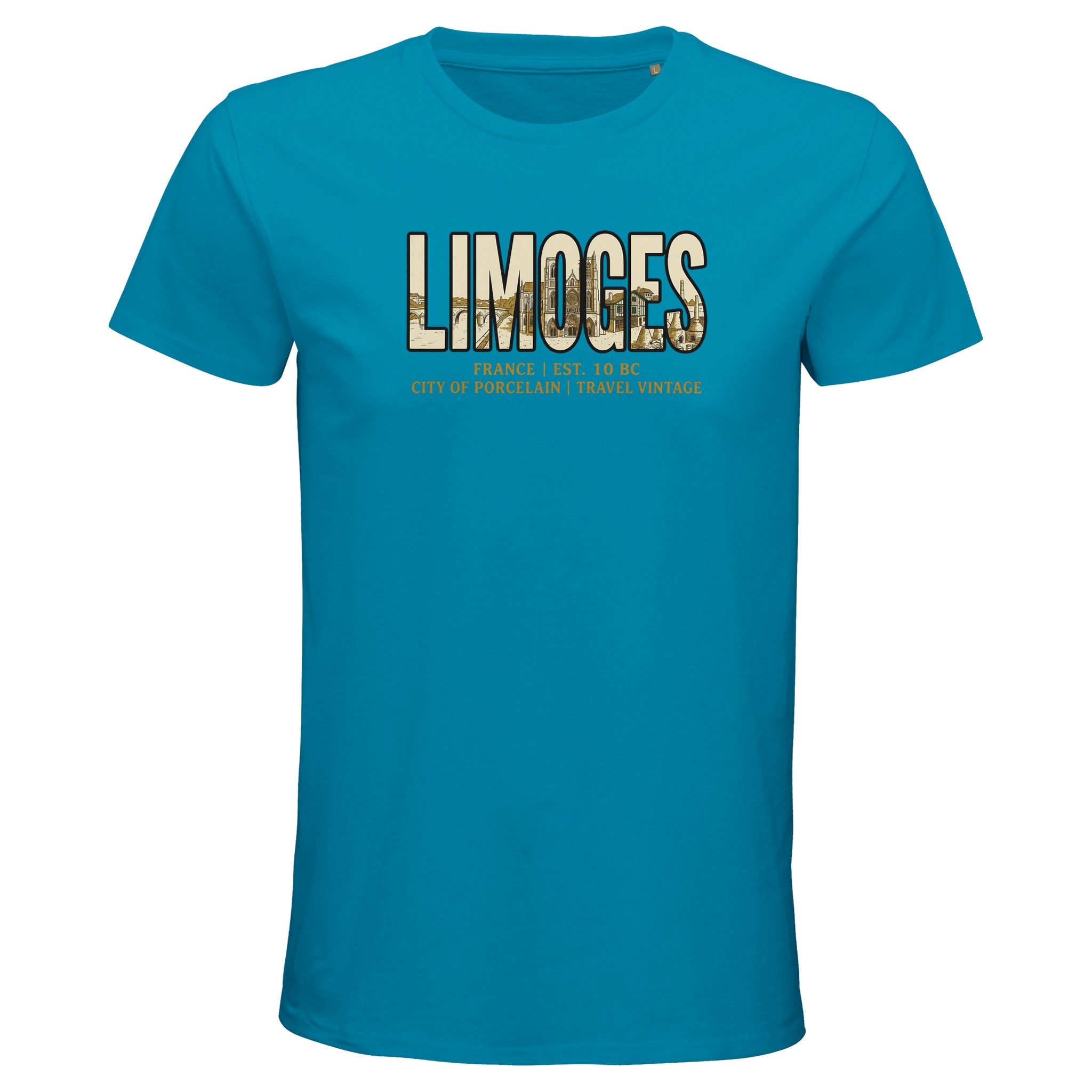 T-shirt Limoges homme bio ajusté en coton naturel T-shirt Limoges homme bio ajusté en coton naturel