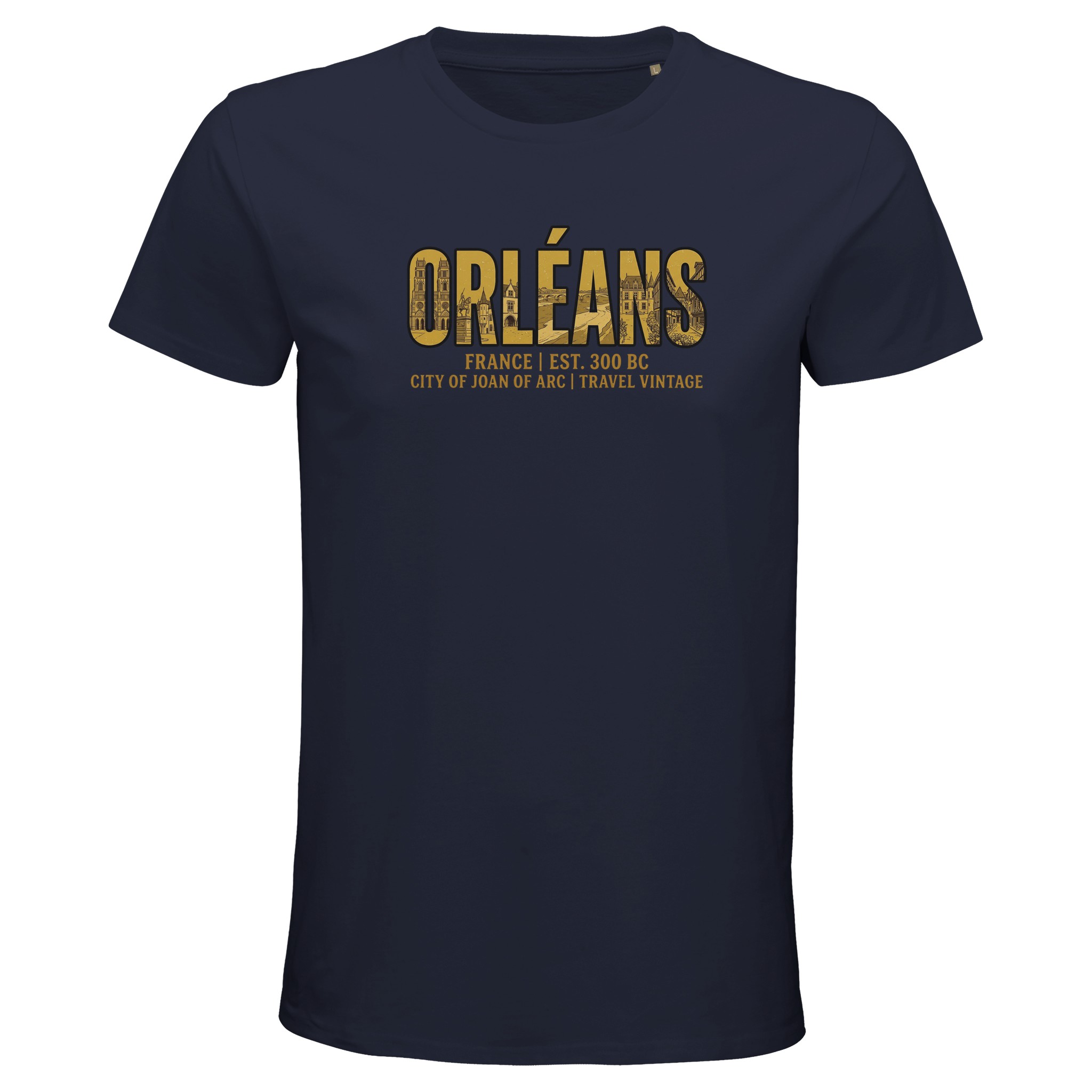 T-shirt Orléans homme bio ajusté ville française T-shirt Orléans homme bio ajusté ville française