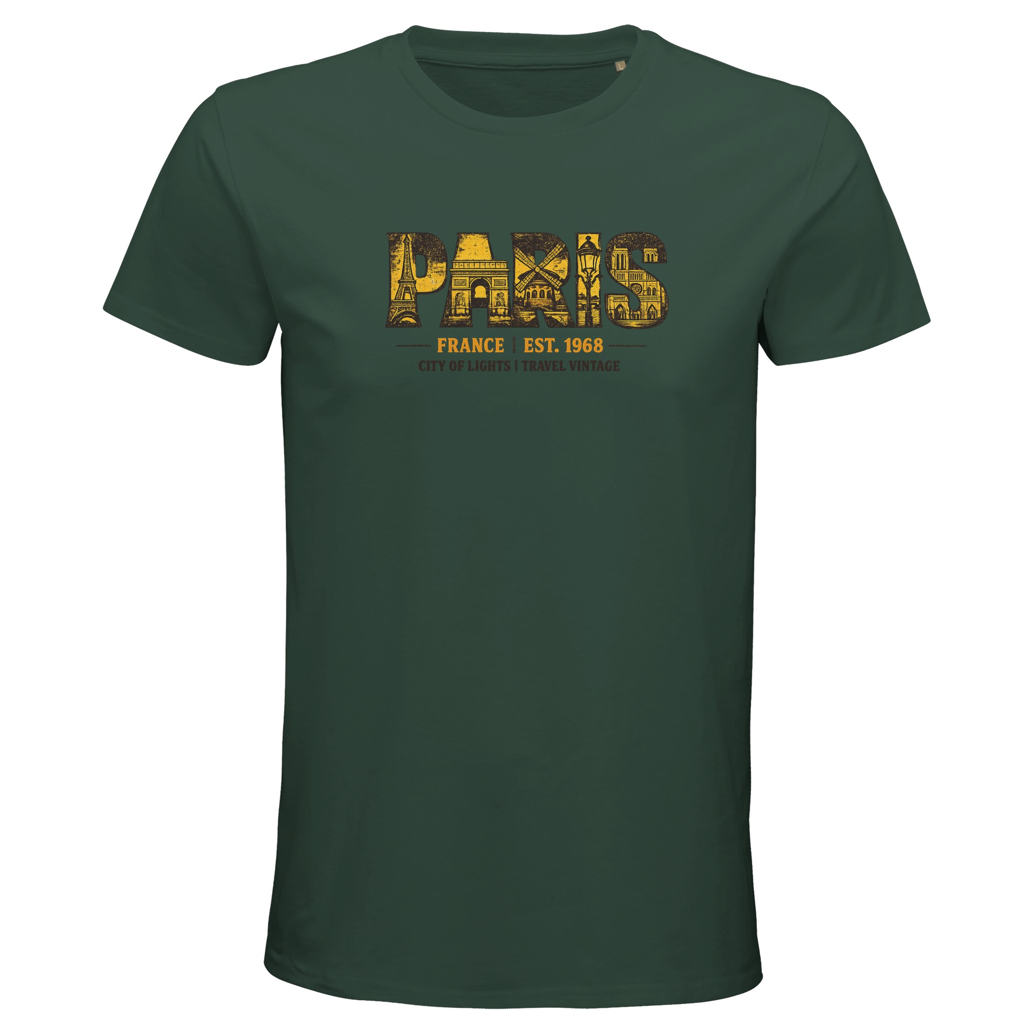T-shirt Paris homme bio ajusté ville lumière T-shirt Paris homme bio ajusté ville lumière