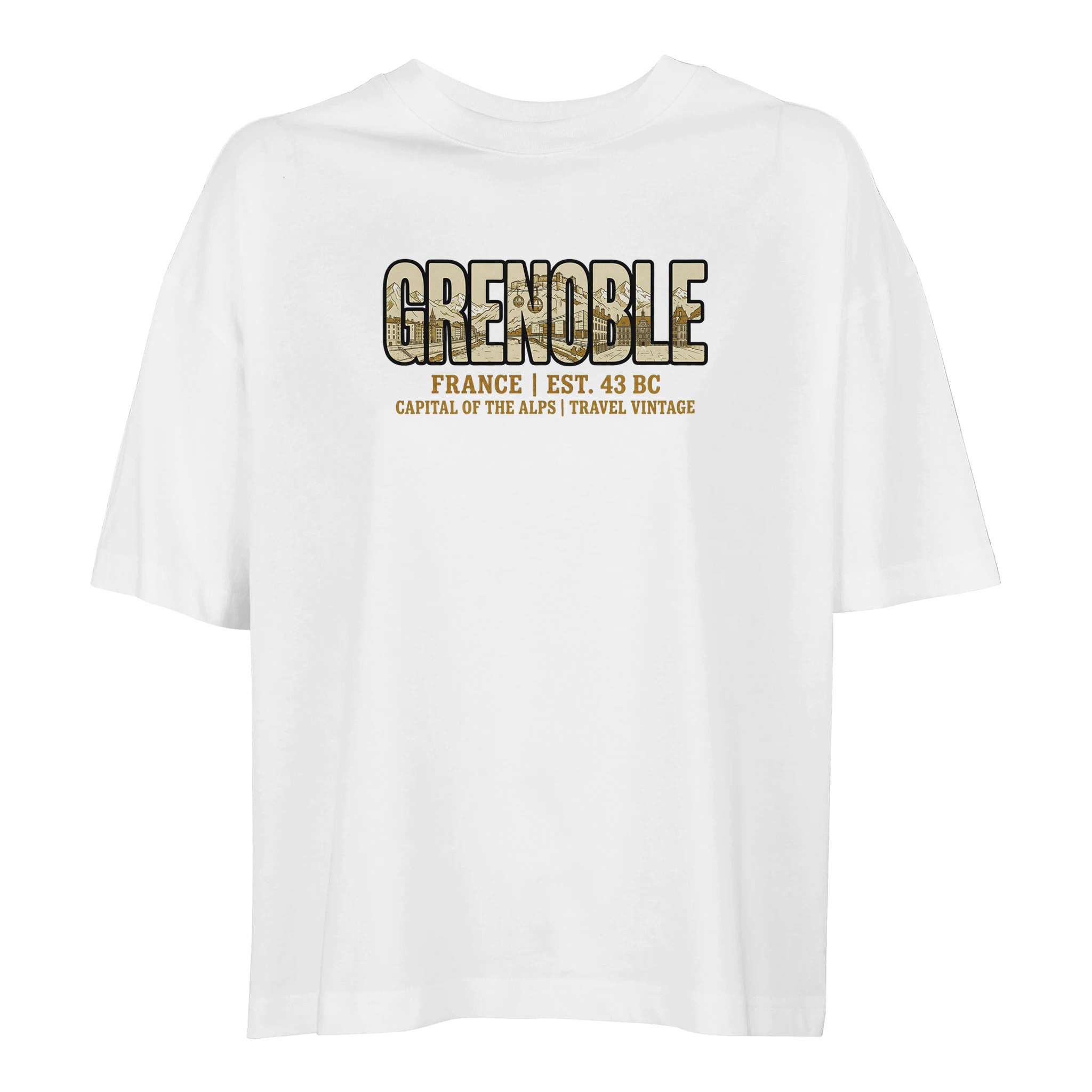 T-shirt Grenoble femme ample coton bio ville T-shirt Grenoble femme ample coton bio ville