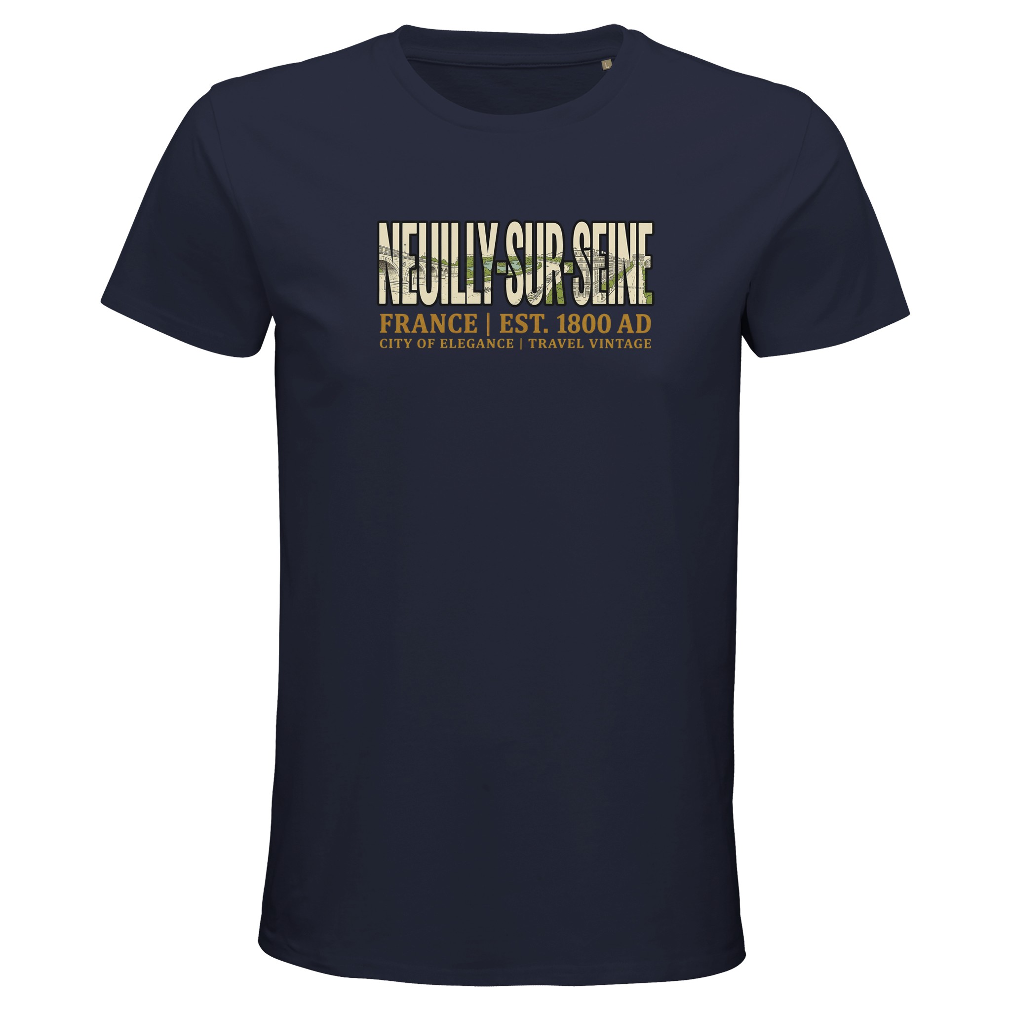 T-shirt Neuilly-sur-Seine homme bio ajusté ville T-shirt Neuilly-sur-Seine homme bio ajusté ville