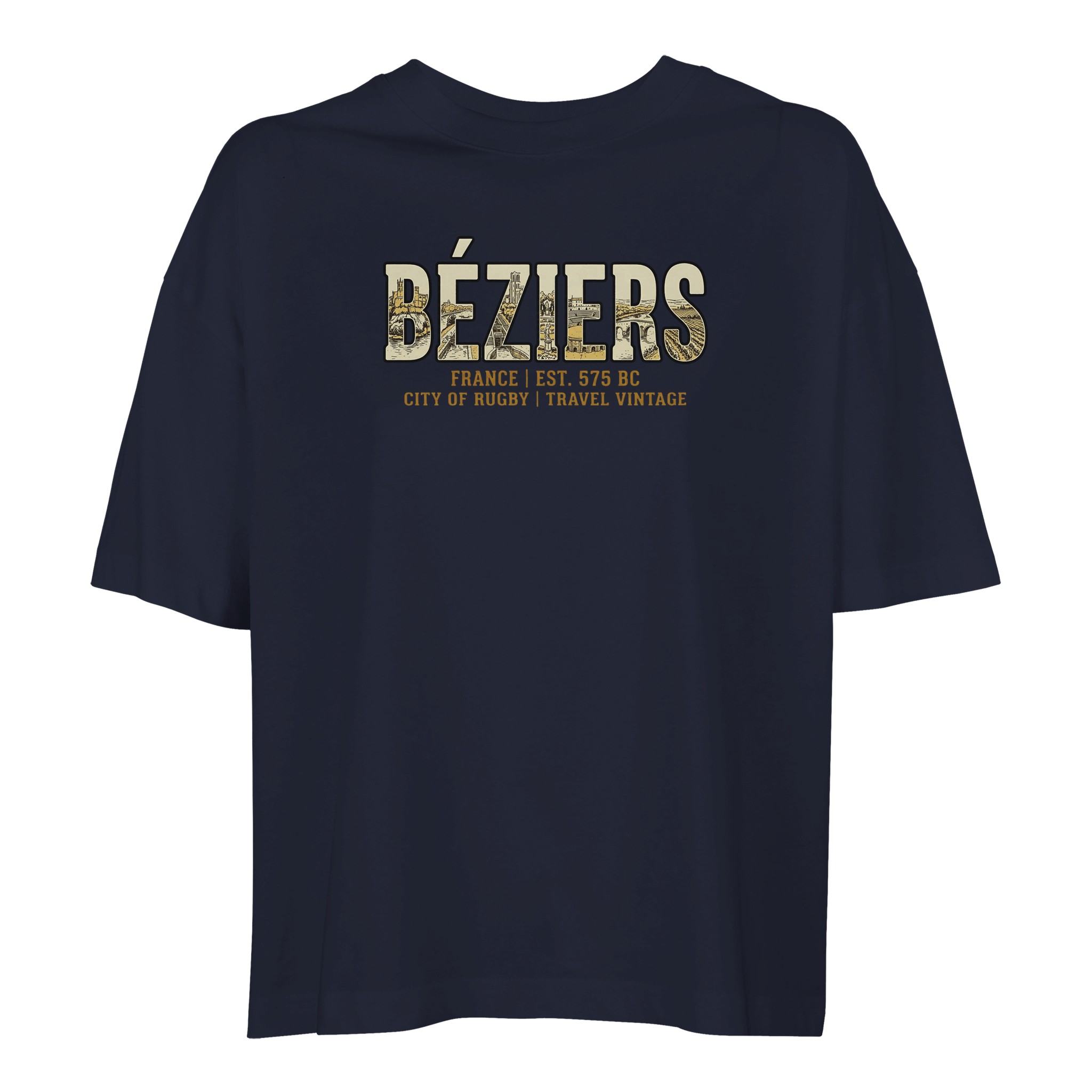 T-shirt Béziers femme ample coton bio ville rugby T-shirt Béziers femme ample coton bio ville rugby