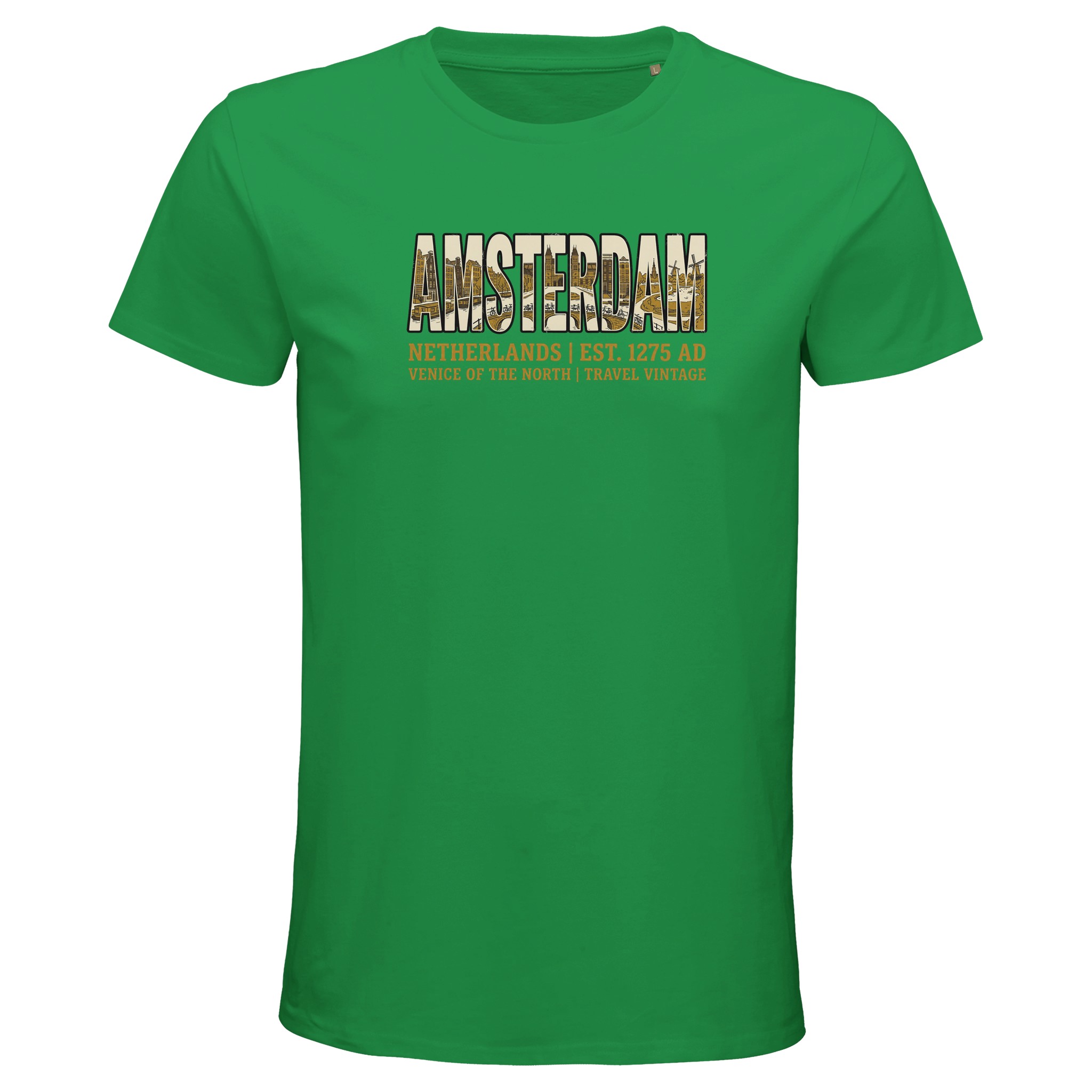 T-shirt Amsterdam homme bio ajusté T-shirt Amsterdam homme bio ajusté, coloris Kelly Vert