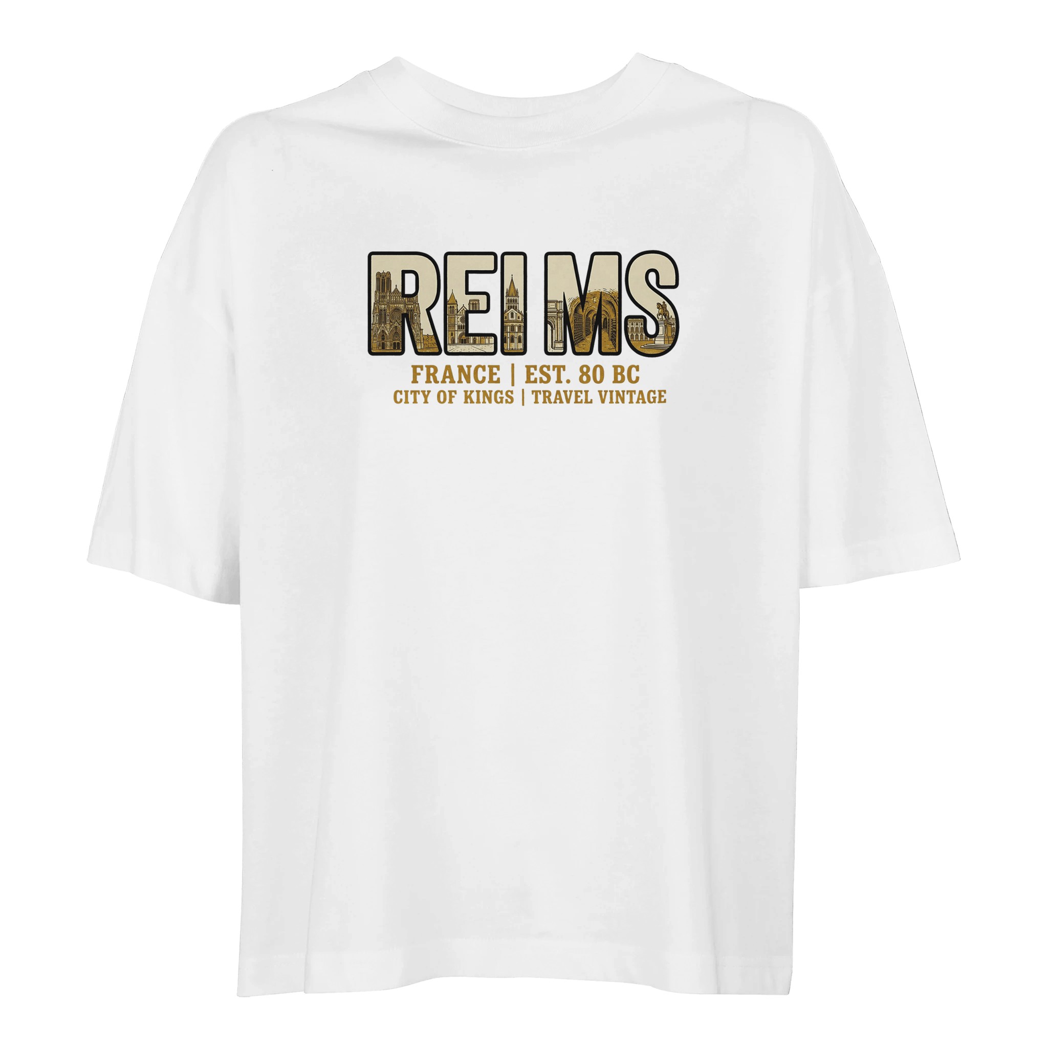 T-shirt Reims femme ample coton bio ville française T-shirt Reims femme ample coton bio ville française
