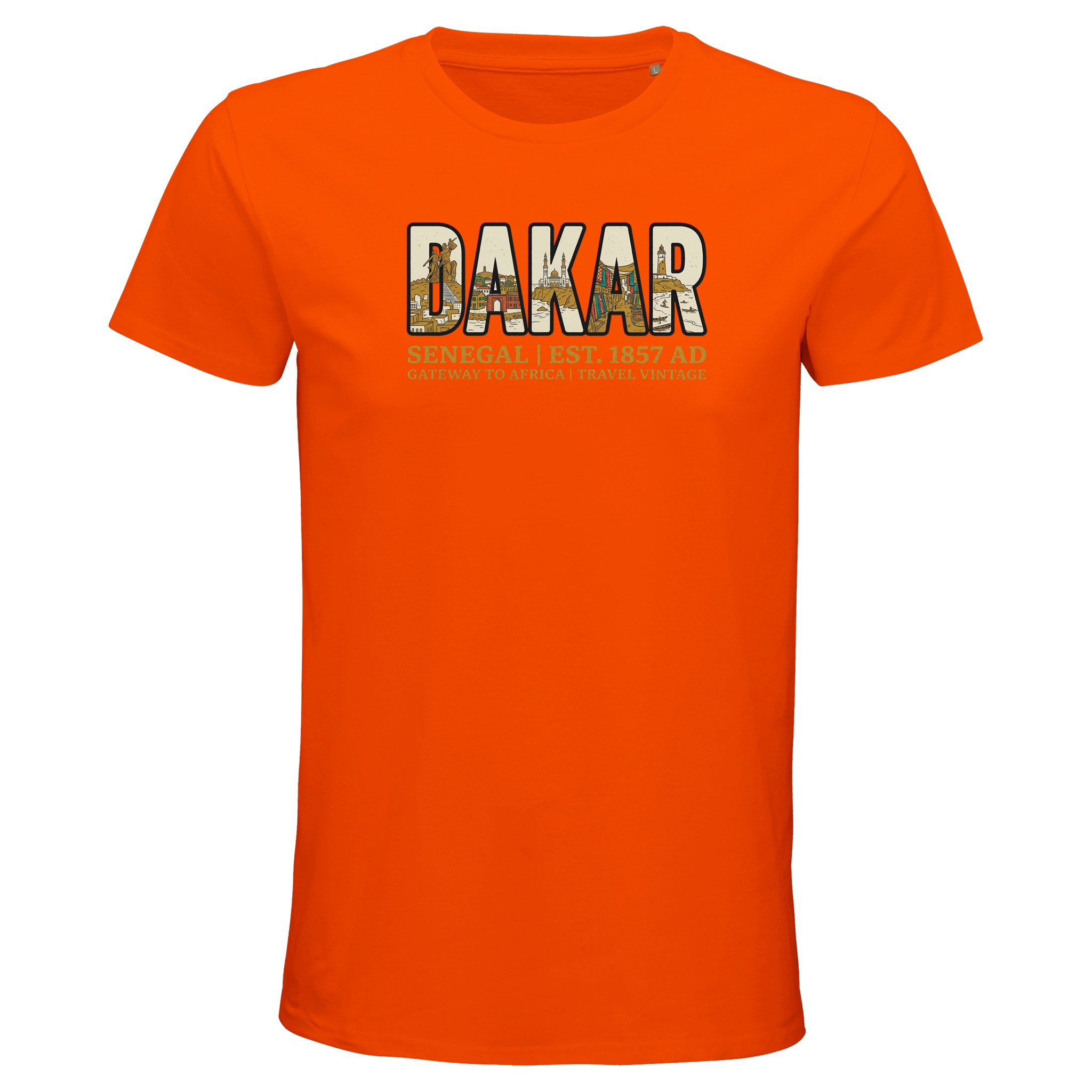 T-shirt Dakar homme bio ajusté T-shirt Dakar homme bio ajusté, coloris Orange