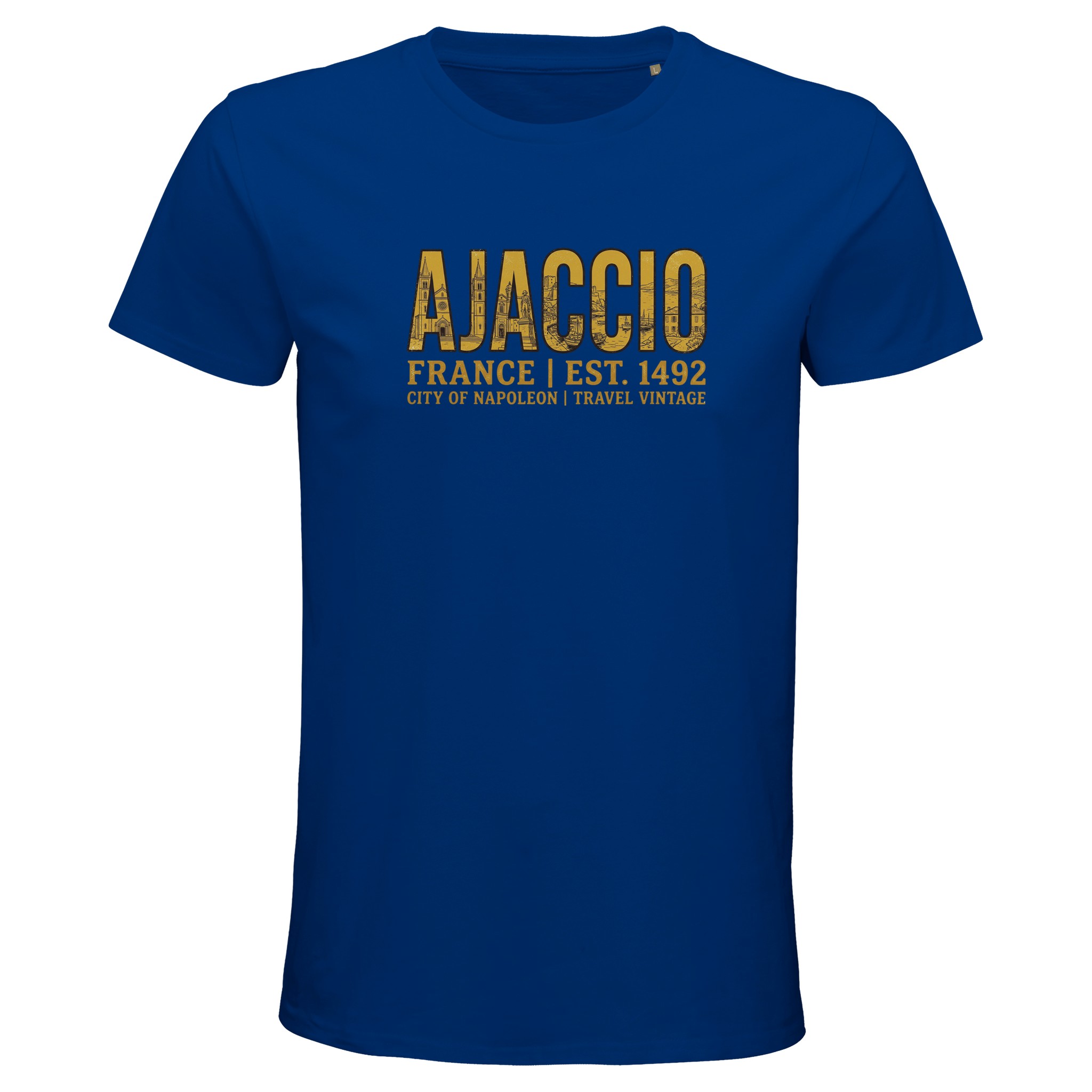 T-shirt Ajaccio homme bio ajusté ville Corse T-shirt Ajaccio homme bio ajusté ville Corse