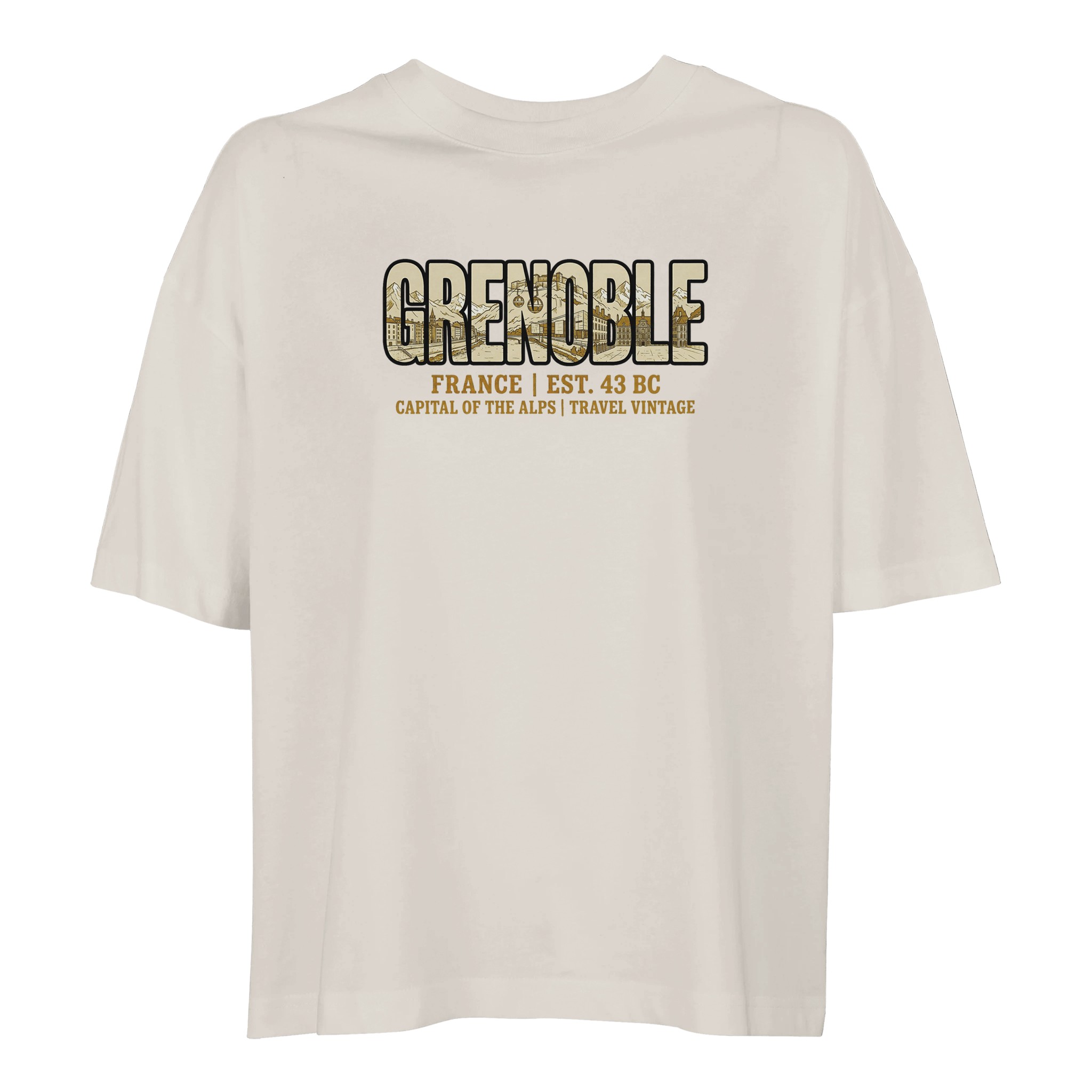 T-shirt Grenoble femme ample coton bio ville T-shirt Grenoble femme ample coton bio ville