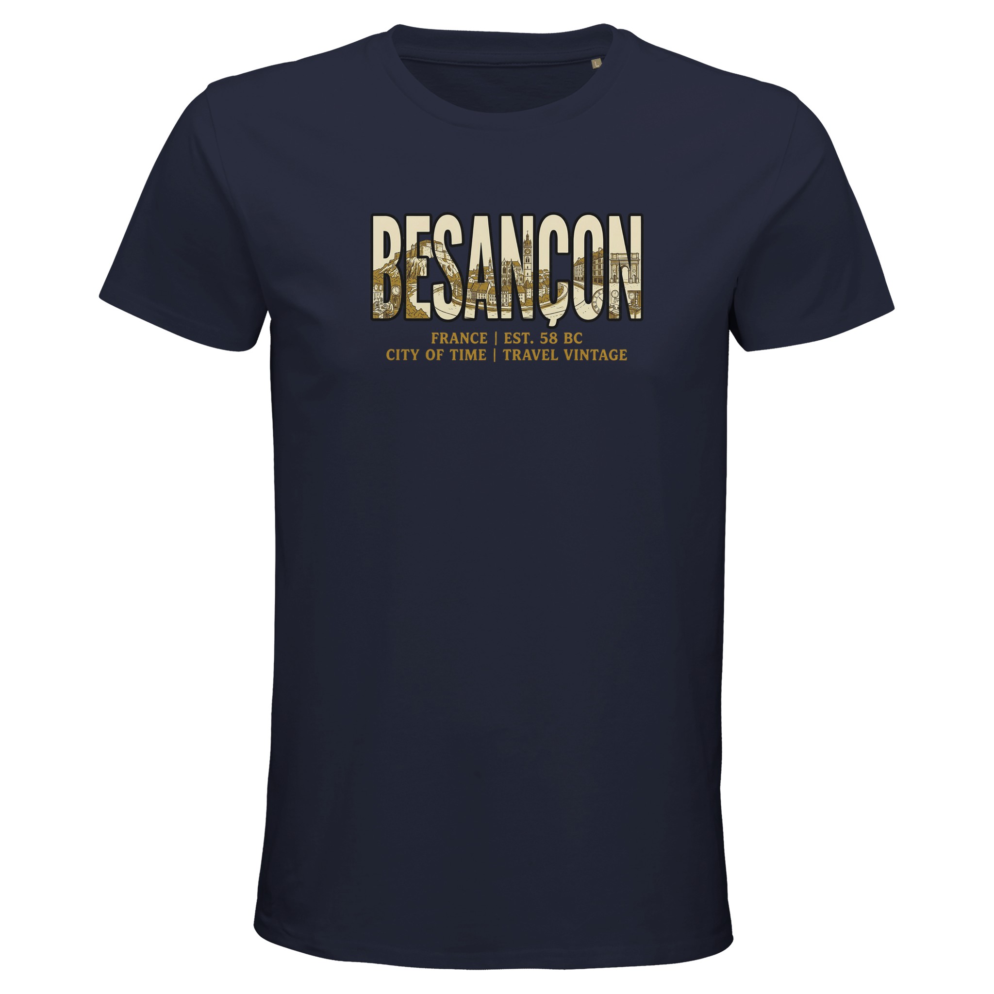 T-shirt Besançon homme bio ajusté T-shirt Besançon homme bio ajusté