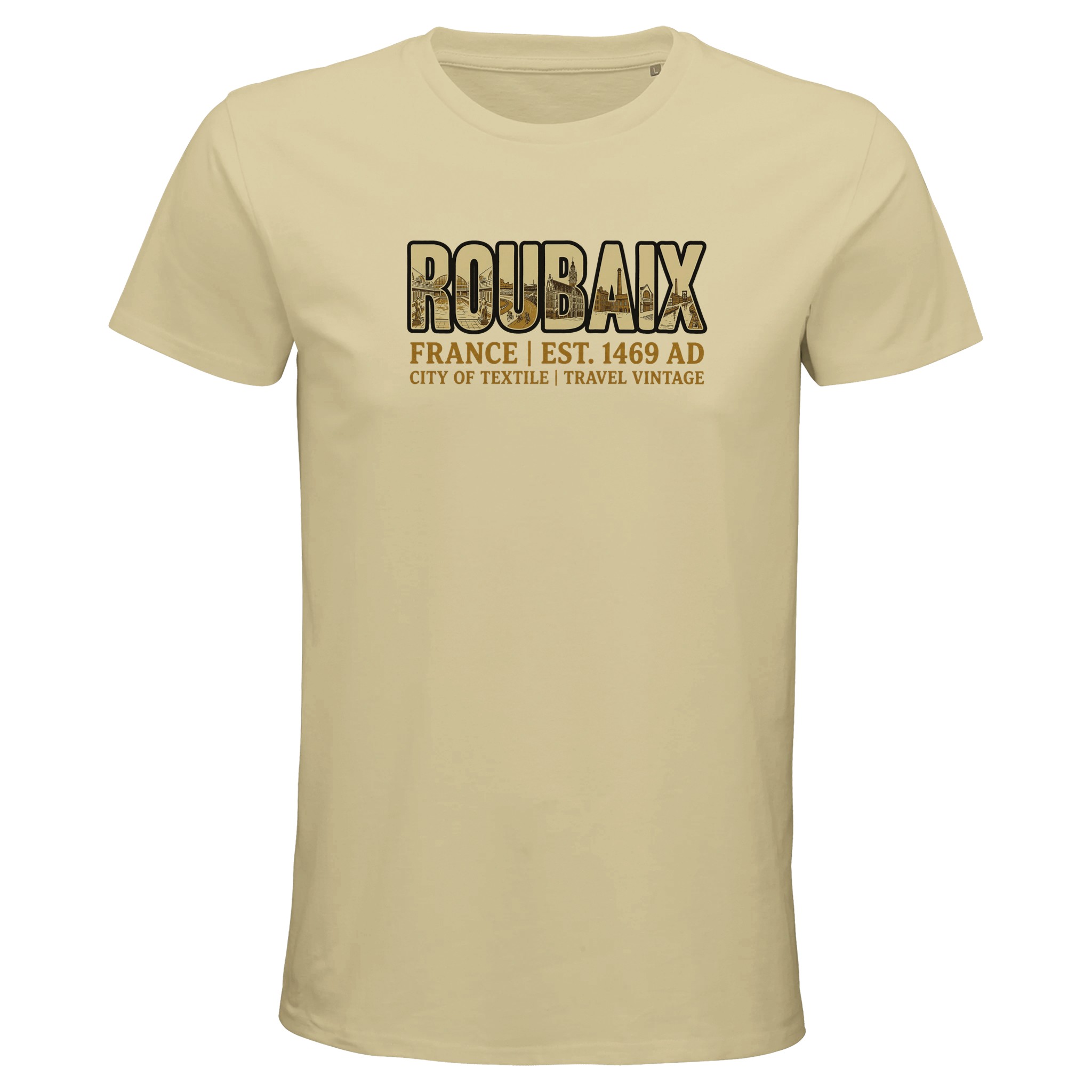 T-shirt Roubaix homme bio ajusté ville textile T-shirt Roubaix homme bio ajusté ville textile