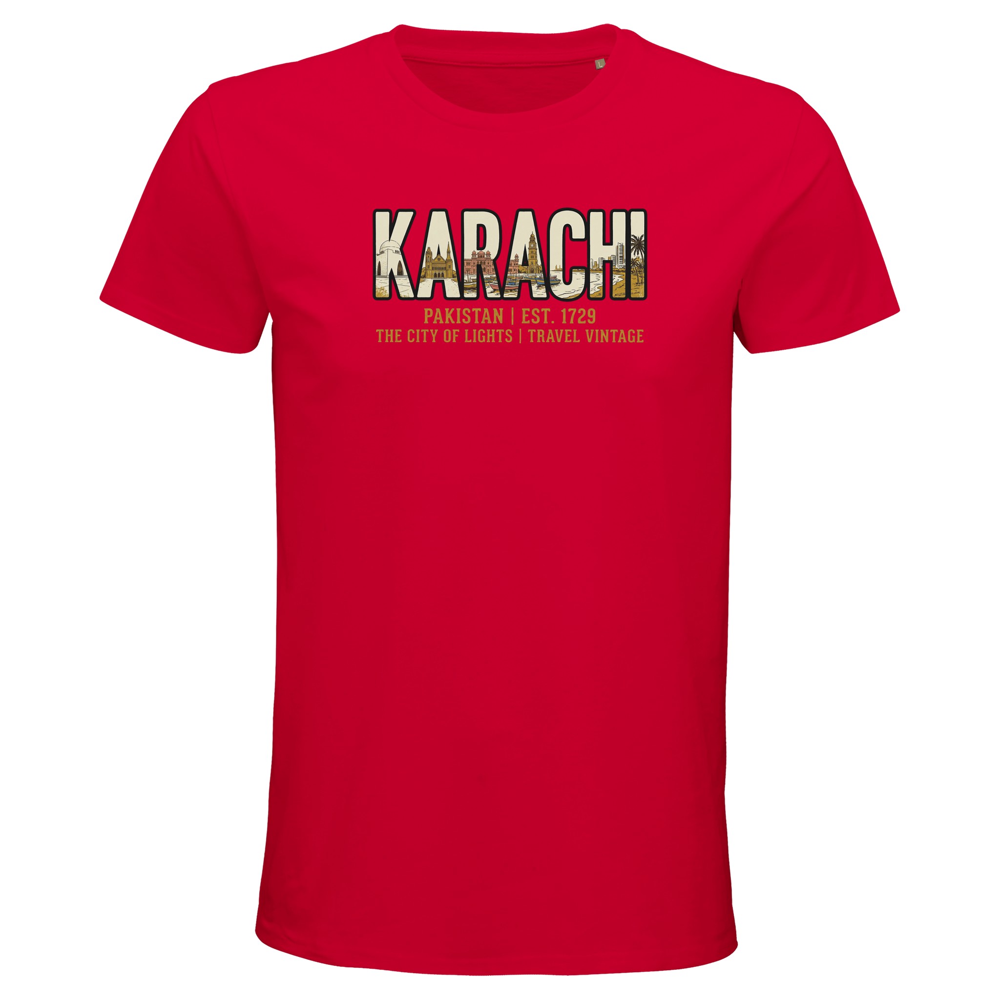 T-shirt Karachi homme bio ajusté ville de lumière T-shirt Karachi homme bio ajusté ville de lumière