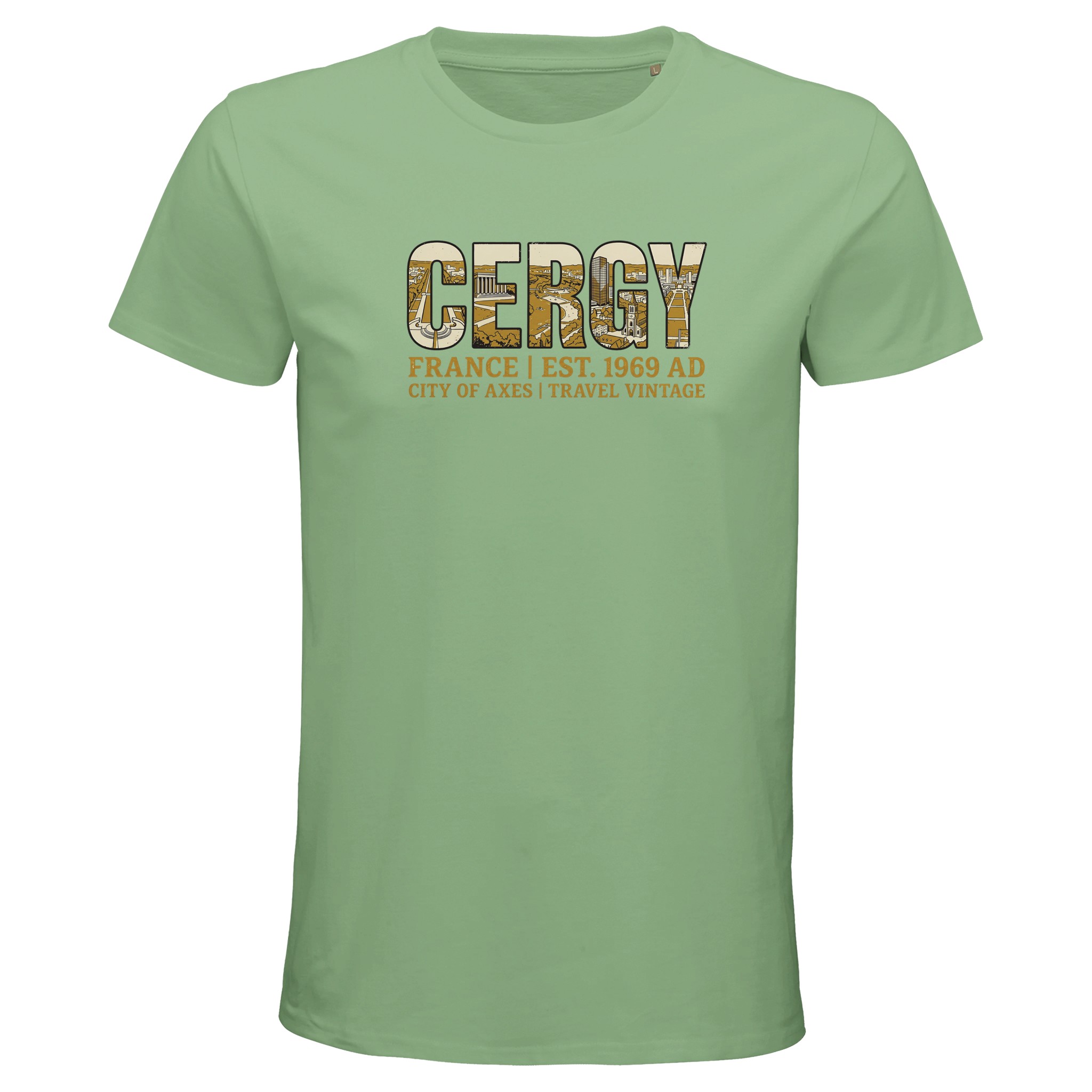 T-shirt Cergy homme bio ajusté ville France T-shirt Cergy homme bio ajusté ville France