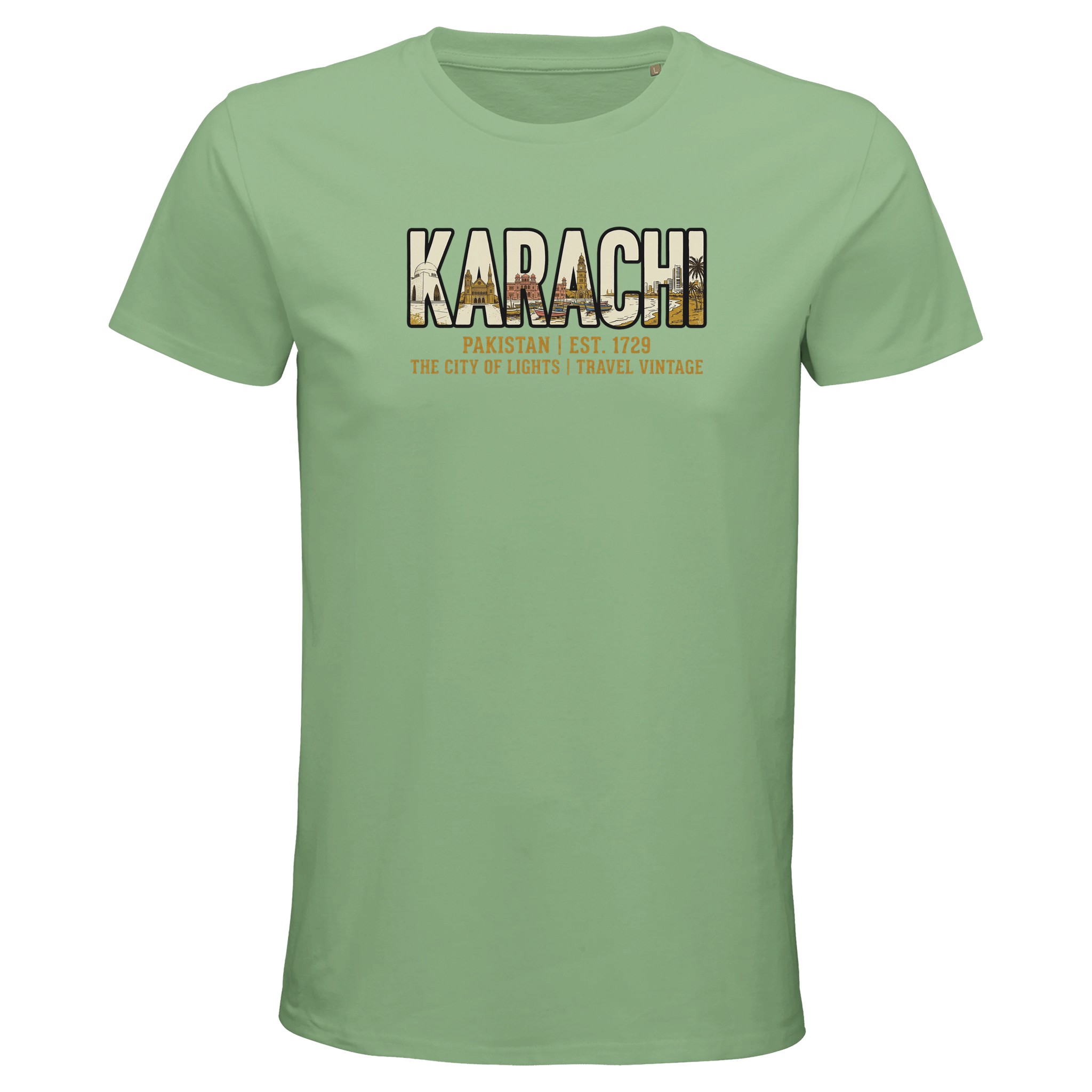 T-shirt Karachi homme bio ajusté ville de lumière T-shirt Karachi homme bio ajusté ville de lumière