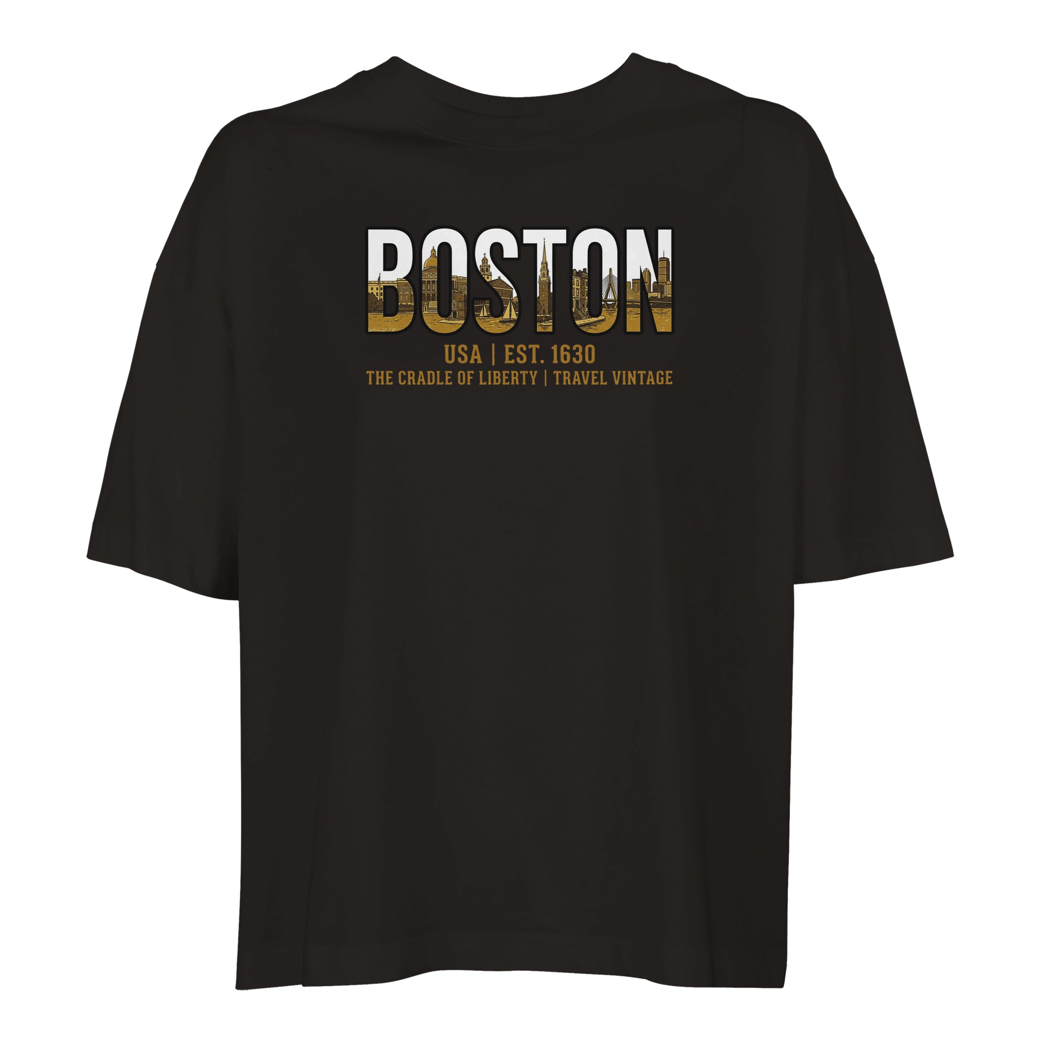 T-shirt Boston femme ample coton en conversion bio T-shirt Boston femme ample coton en conversion bio, coloris Deep Black