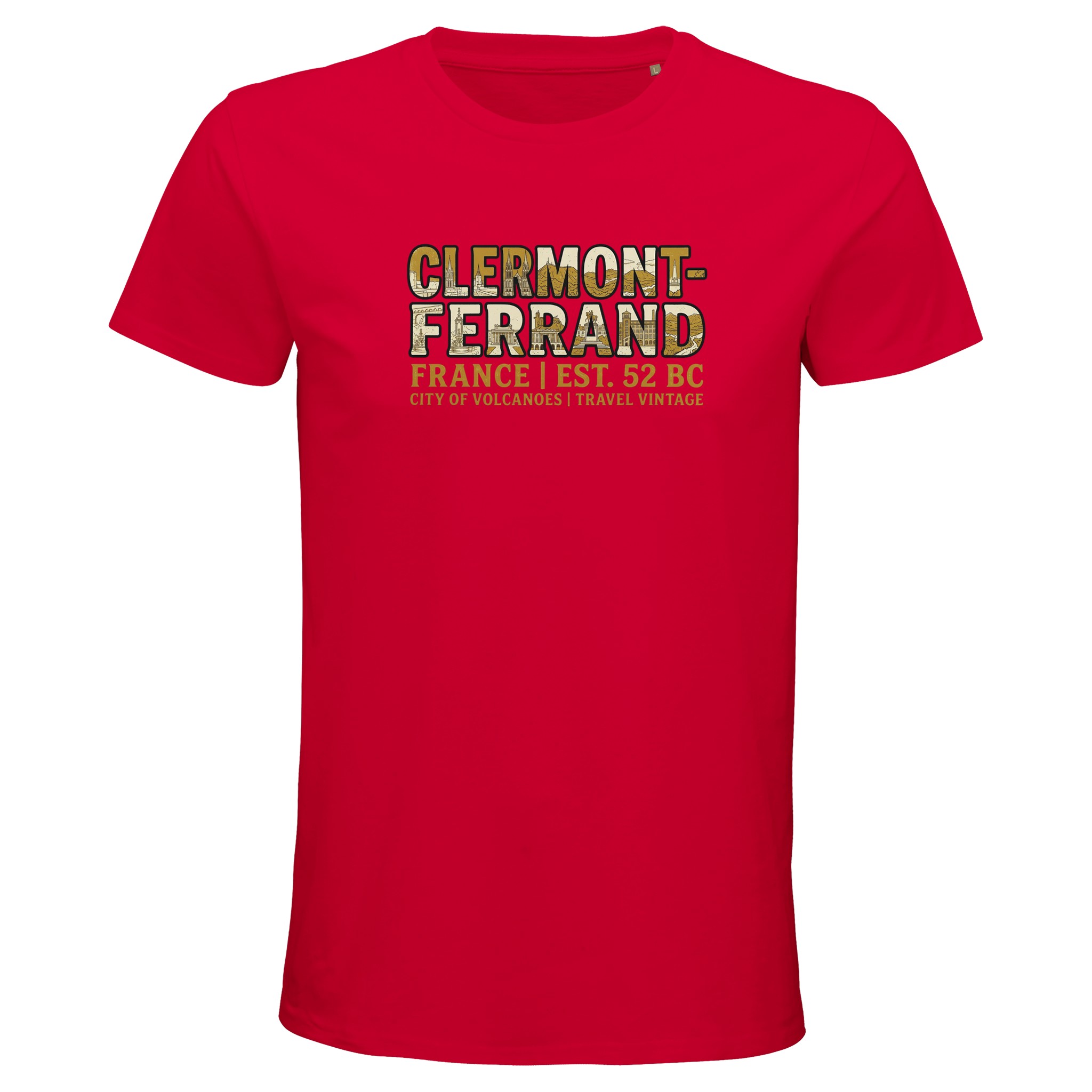T-shirt Clermont-Ferrand homme bio ajusté ville T-shirt Clermont-Ferrand homme bio ajusté ville