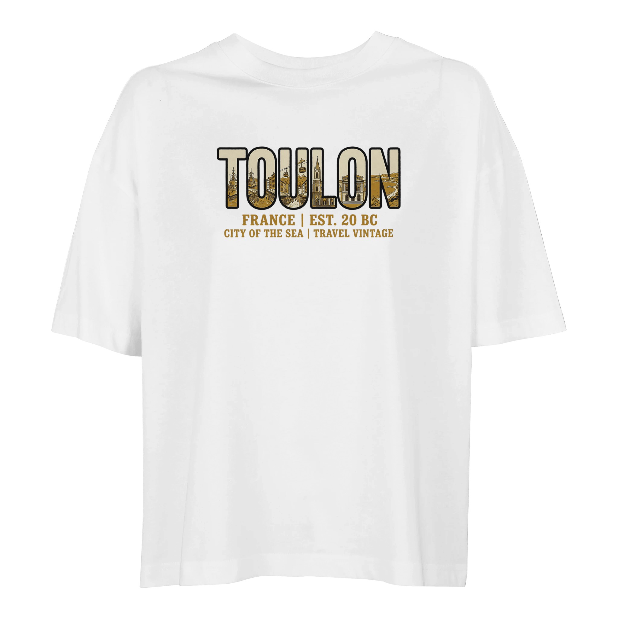 T-shirt Toulon femme ample coton bio ville T-shirt Toulon femme ample coton bio ville