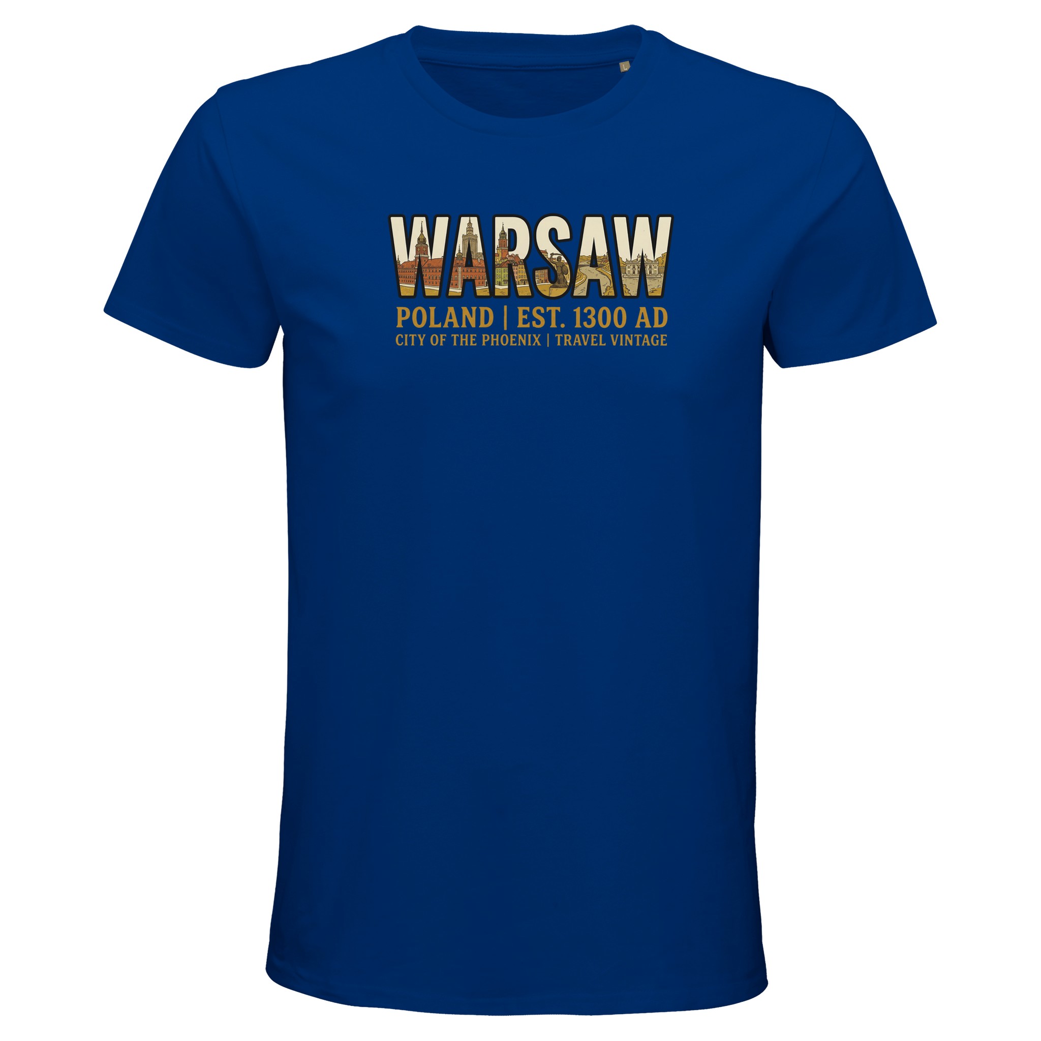 T-shirt Varsovie homme bio ajusté coton naturel T-shirt Varsovie homme bio ajusté coton naturel, coloris Royal Blue