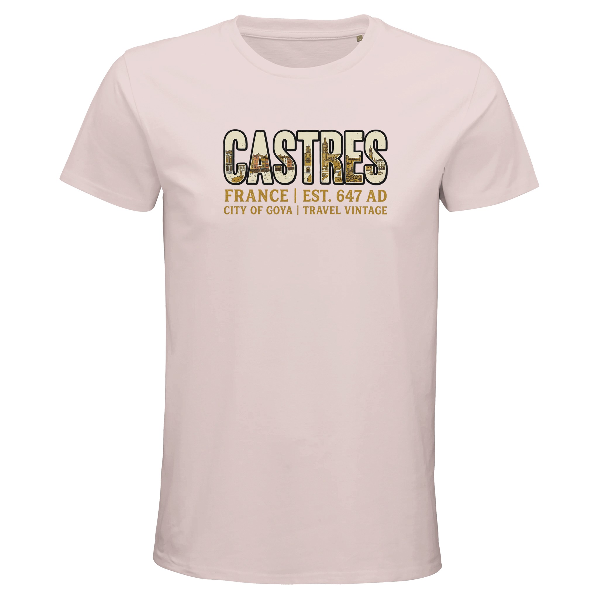 T-shirt Castres homme bio ajusté ville française T-shirt Castres homme bio ajusté ville française