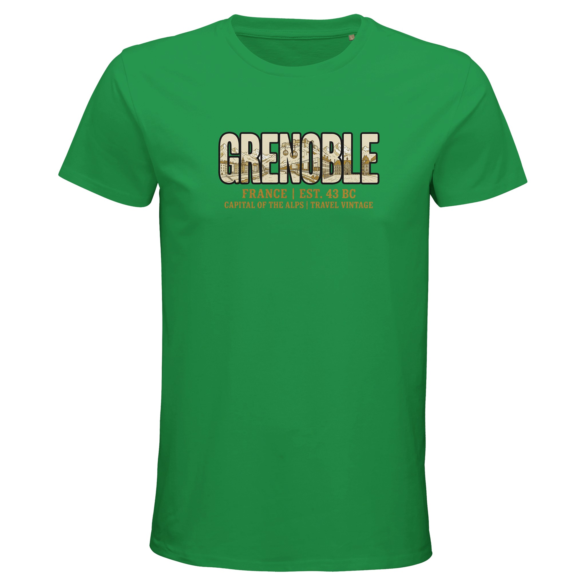 T-shirt Grenoble homme bio ajusté ville éco-responsable T-shirt Grenoble homme bio ajusté ville éco-responsable