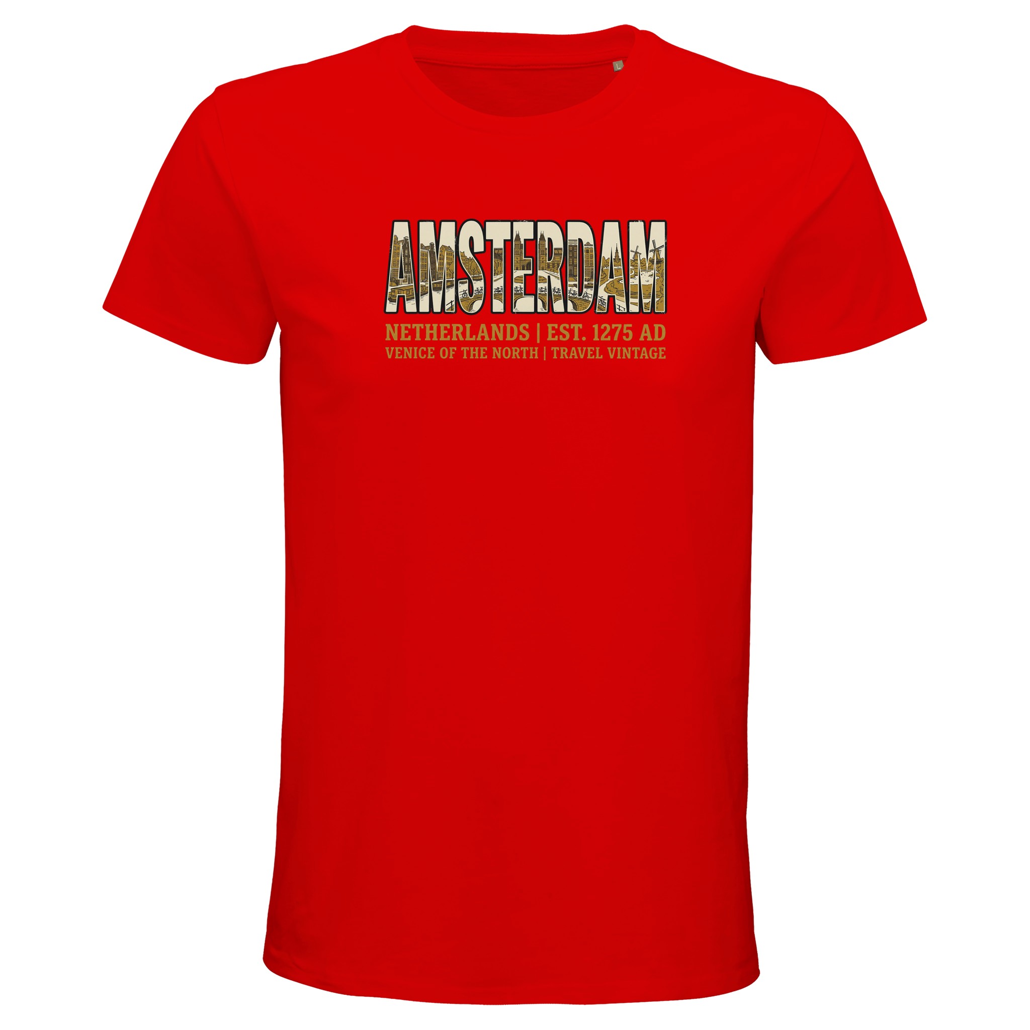 T-shirt Amsterdam homme bio ajusté T-shirt Amsterdam homme bio ajusté, coloris Bright Red