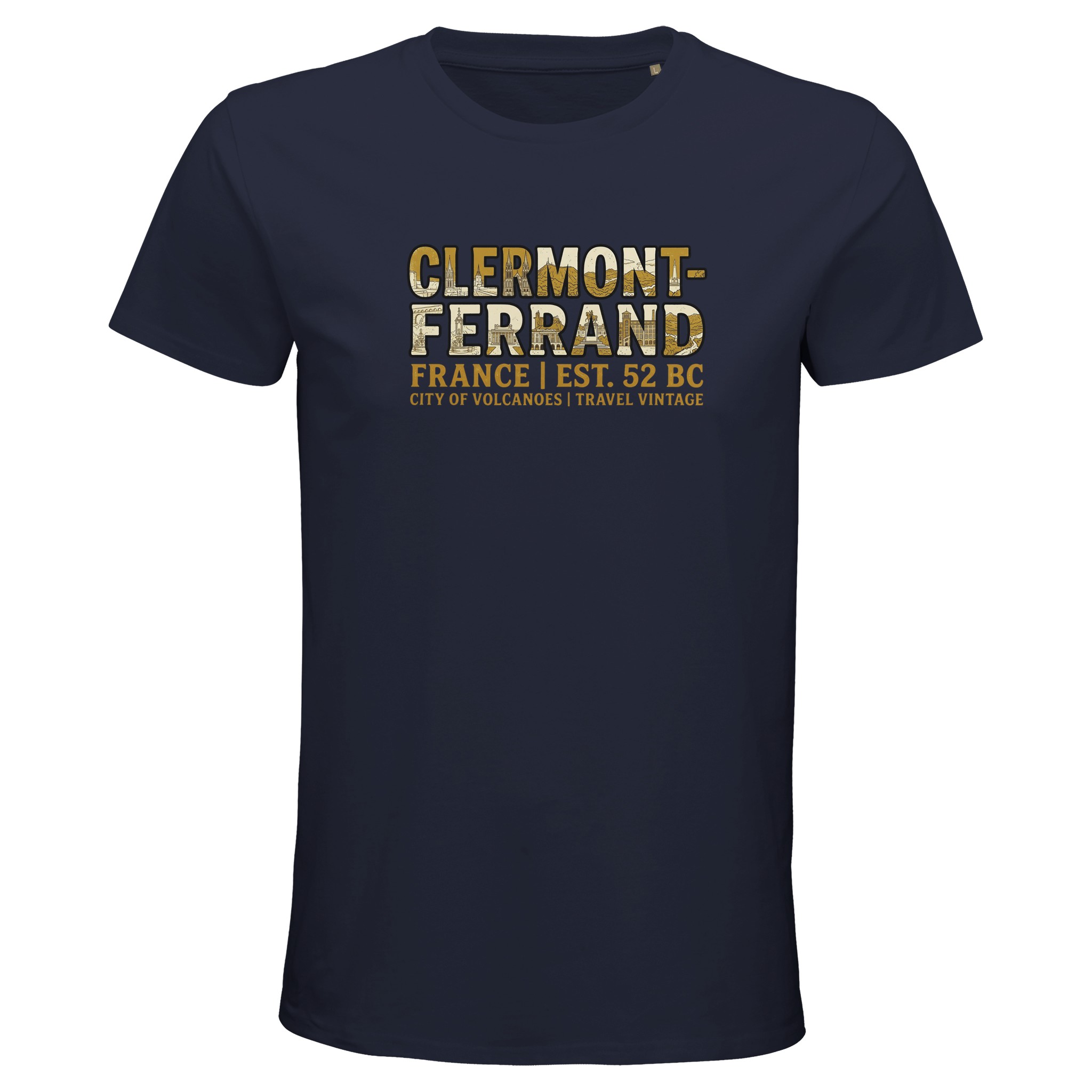 T-shirt Clermont-Ferrand homme bio ajusté ville T-shirt Clermont-Ferrand homme bio ajusté ville