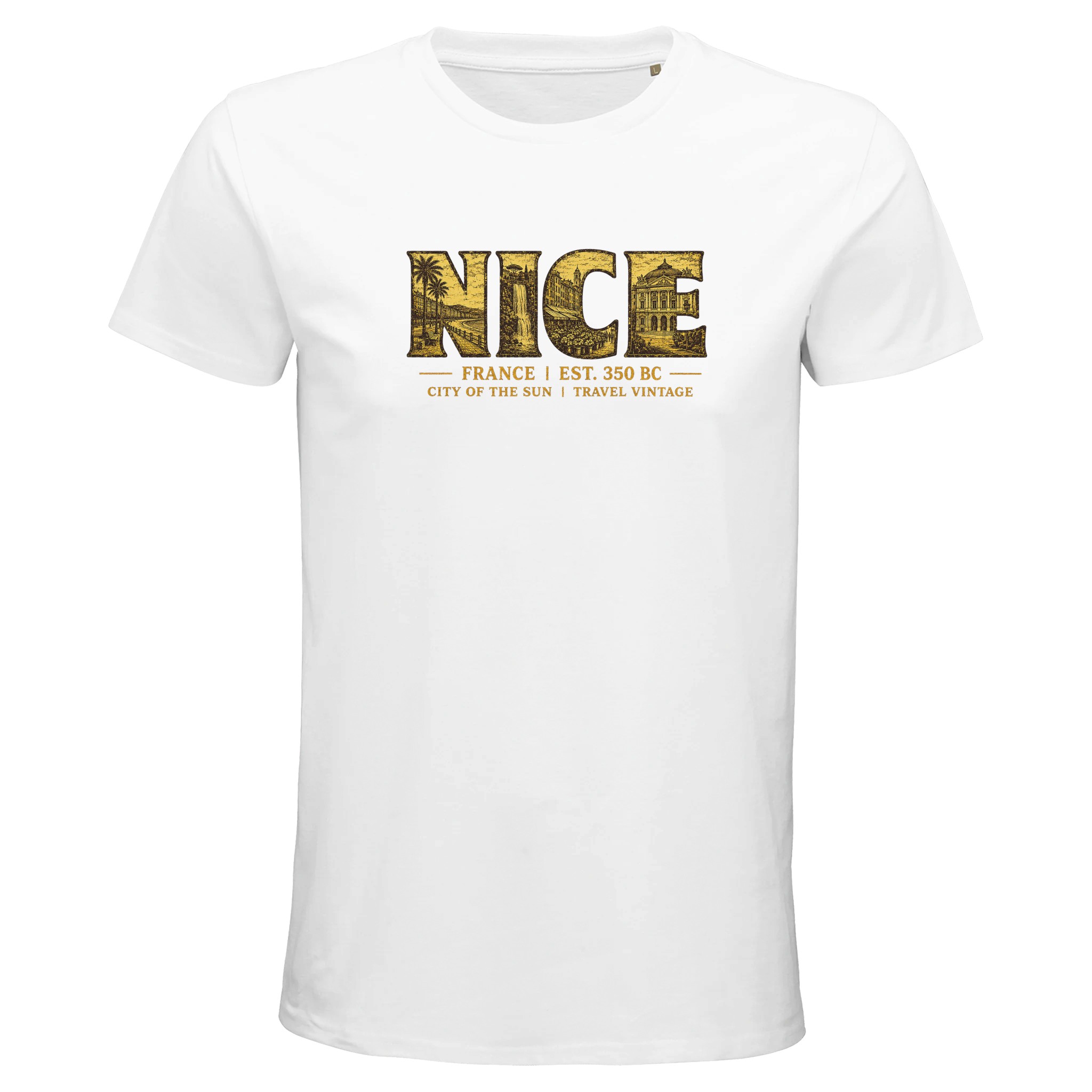 T-shirt Nice homme bio ajusté ville Côte dAzur T-shirt Nice homme bio ajusté ville Côte dAzur