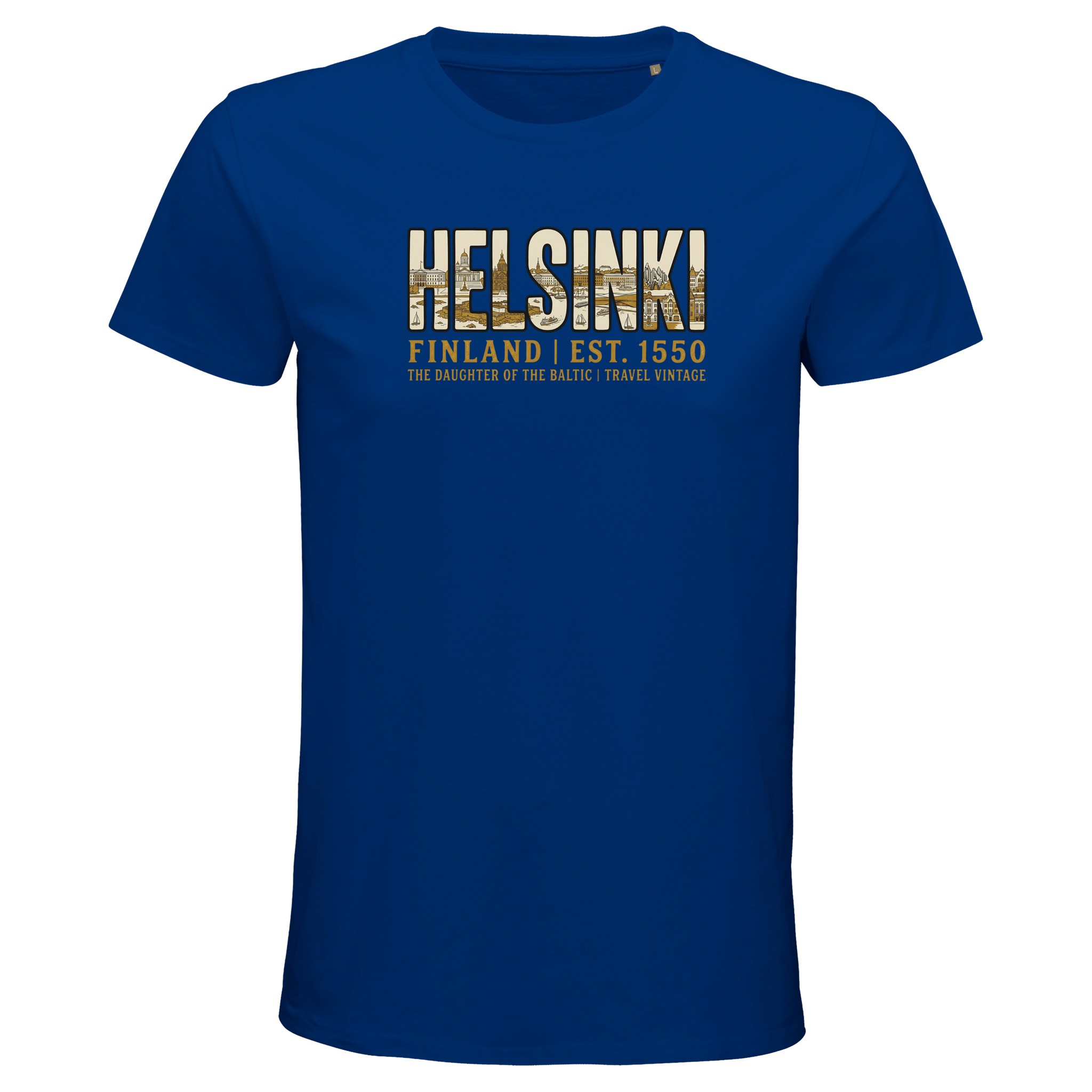 T-shirt Helsinki homme bio ajusté Finlande T-shirt Helsinki homme bio ajusté Finlande, coloris Royal Blue