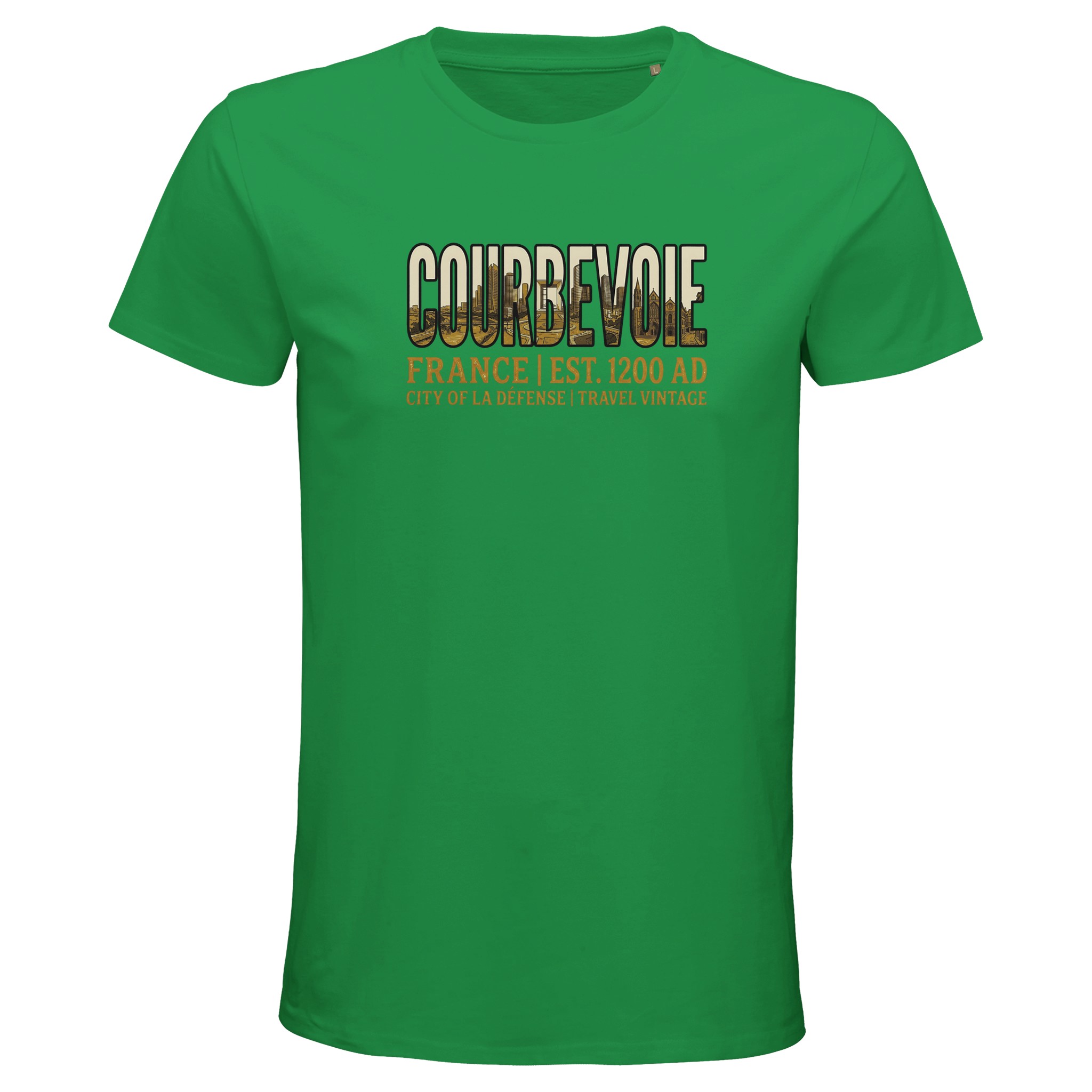 T-shirt Courbevoie homme bio ajusté ville française T-shirt Courbevoie homme bio ajusté ville française